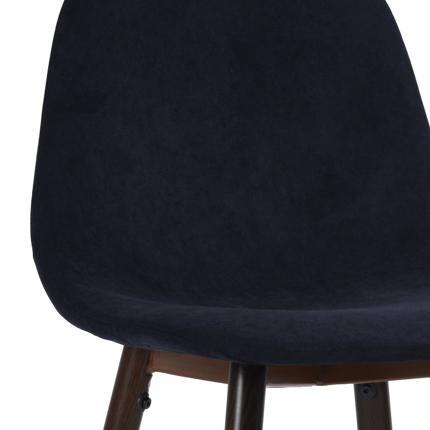 Open Box Homy Casa CHARLTON COUNTER 26" Navy Blue Terry Barstool with Walnut Metal Legs - Bar Stool Seating