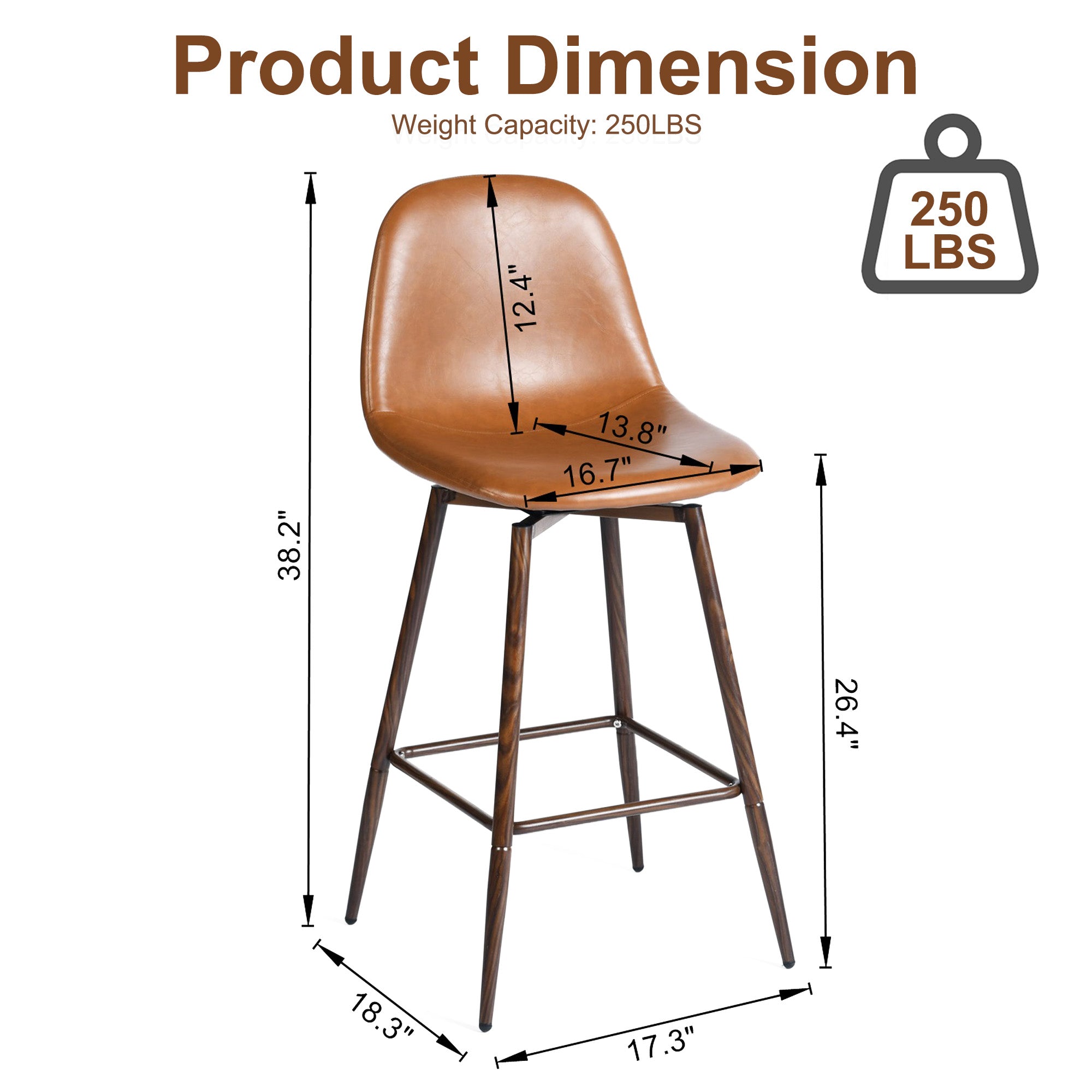 Homy Casa Charlton 26“ Counter Barstool Swivel Bar Stool for Home and Workspace Open Box