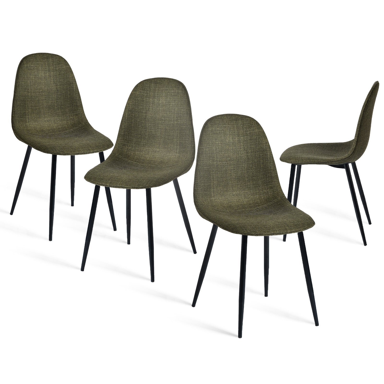 Open Box Homy Casa CHARLTON FABRIC LIME GREEN Dining Chair "17.32 x 20.87 x 33.86 in" Modern Seating for Kitchen & Dining Room