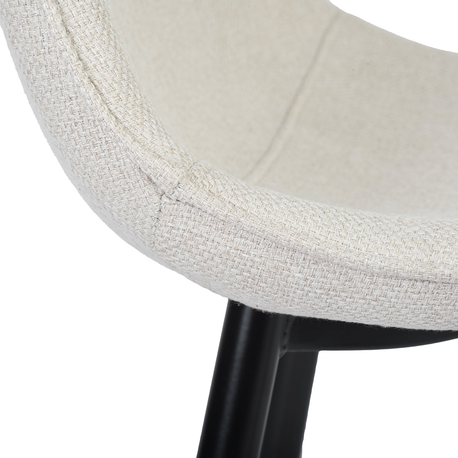 Charlton Tweed Dining Chair Set of 4 with Splayed Metal Legs