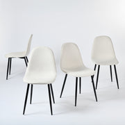 Charlton 4PC Scandinavian Dining Chairs with Metal Legs in Beige
