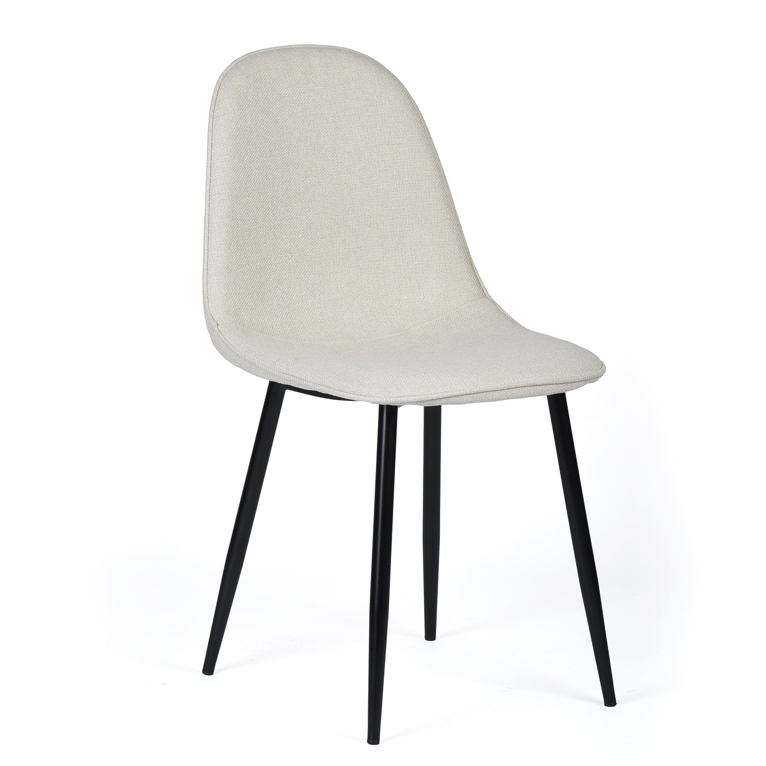 Charlton Tweed Dining Chair Set of 4 with Splayed Metal Legs