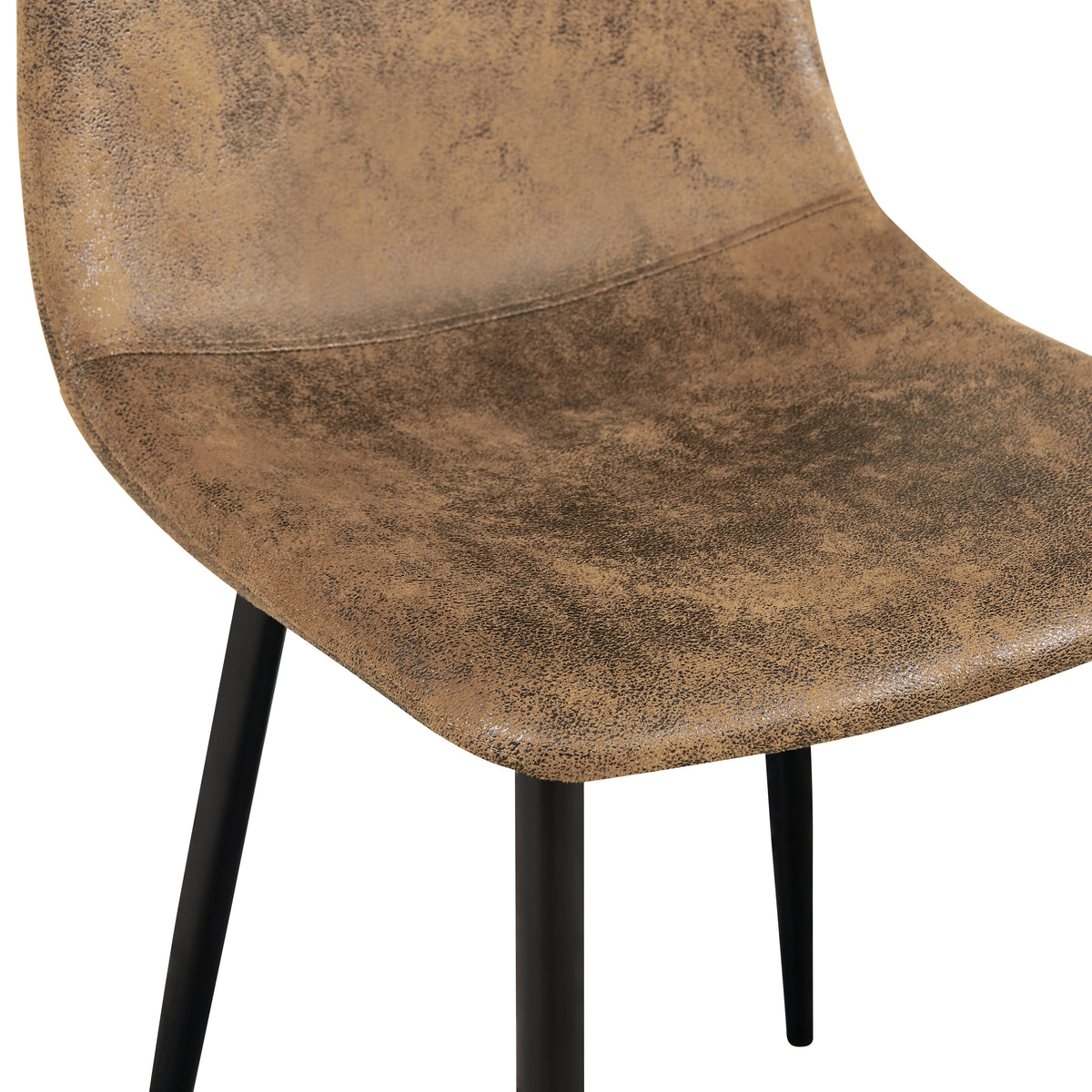 Homy Casa CHARLTON 4PC SUEDE BROWN Dining Chair Comfortable Seating for Home or Office Open Box