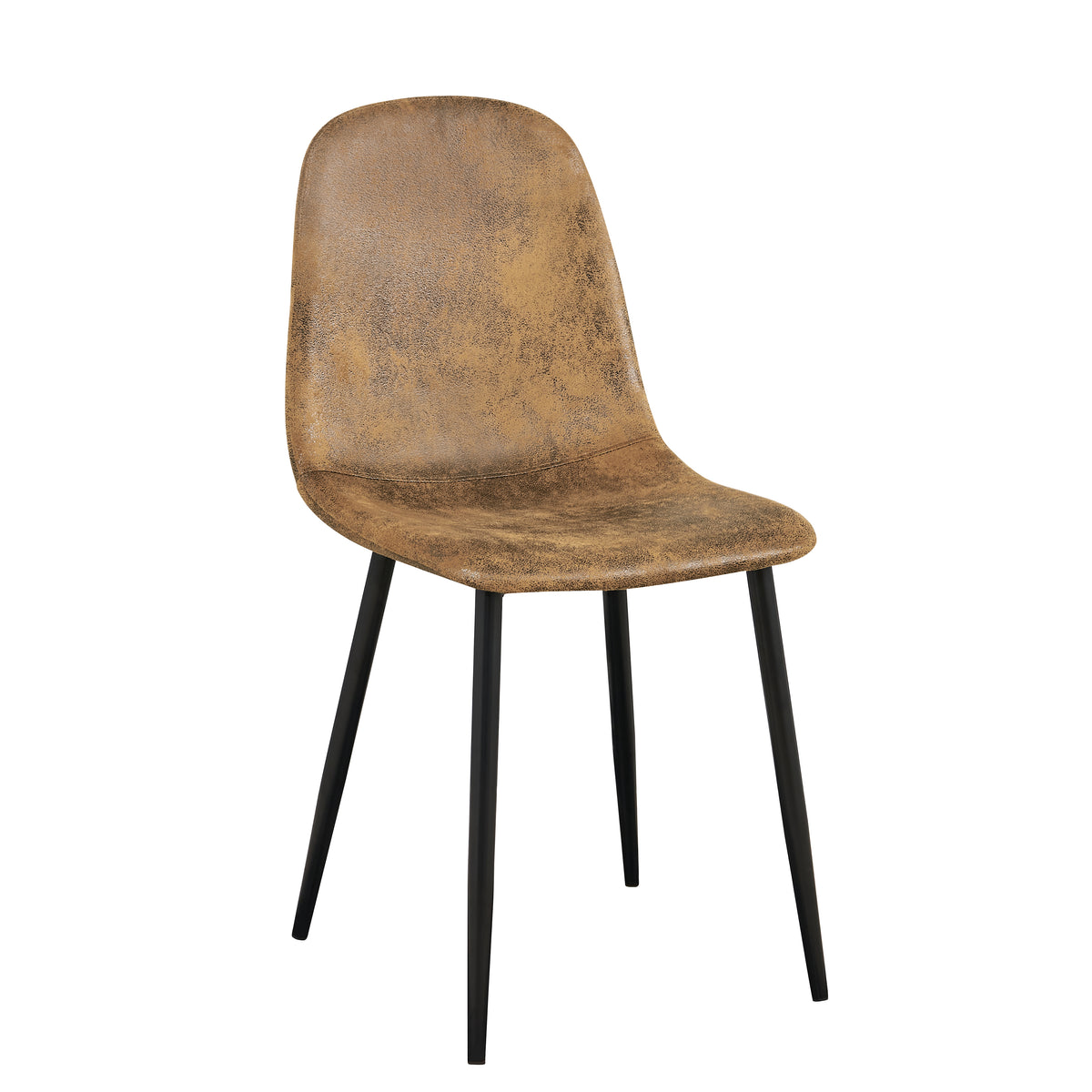 Homy Casa CHARLTON 4PC SUEDE BROWN Dining Chair Comfortable Seating for Home or Office Open Box