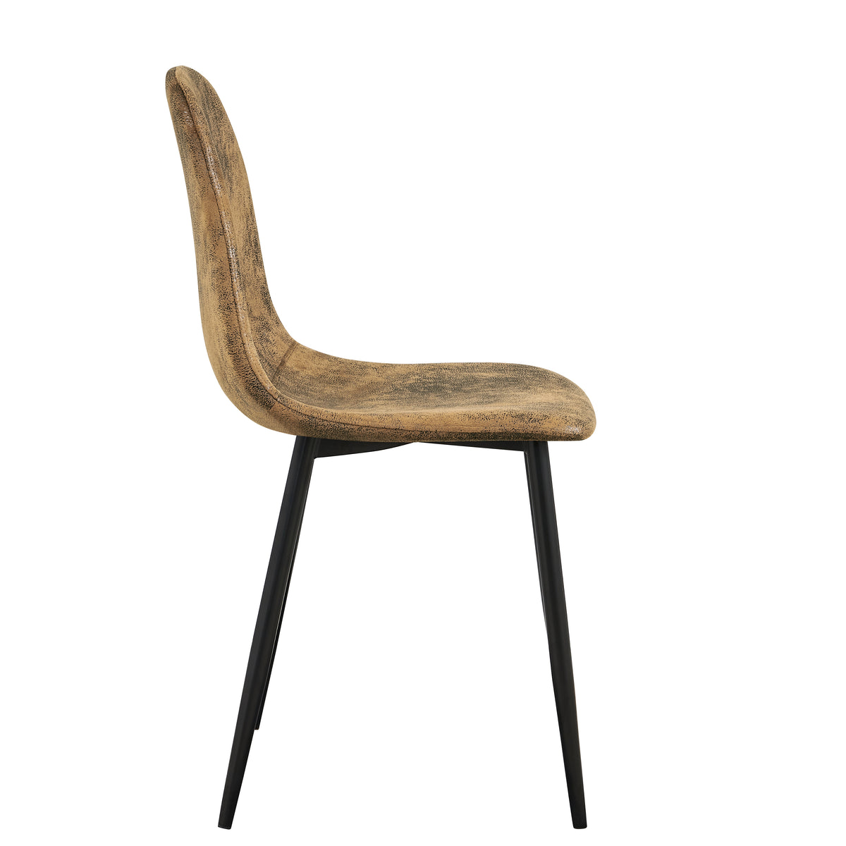 Homy Casa CHARLTON 4PC SUEDE BROWN Dining Chair Comfortable Seating for Home or Office Open Box