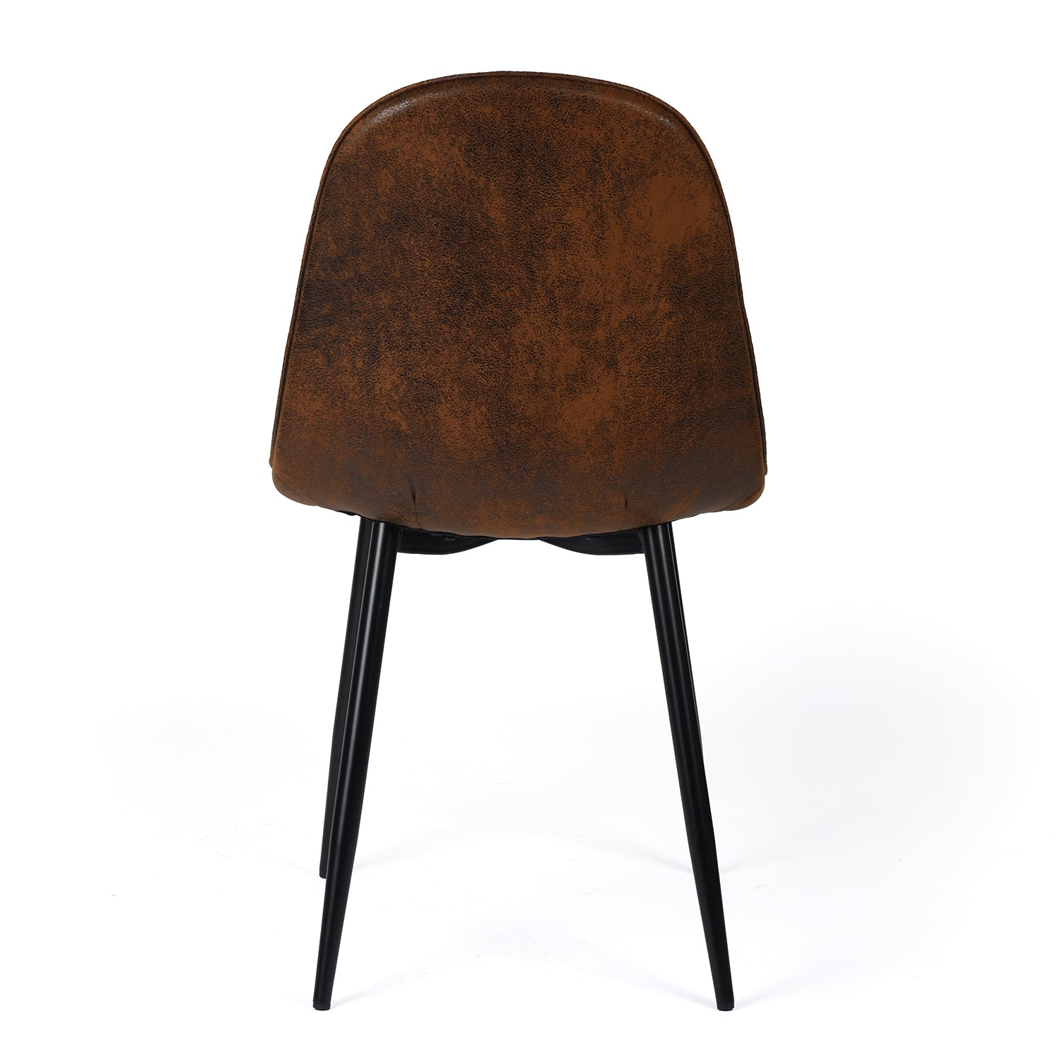 Homy Casa FONTANA+CHARLTON 5PC Dining Set 31.5” Brown Round Table with 4 Charlton Suede Brown Upholstered Chairs