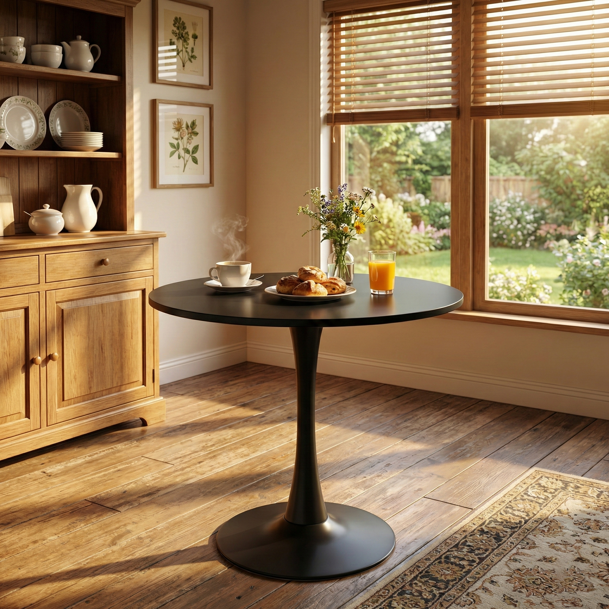 Clift 31.5" Round Dining Table with Metal Frame