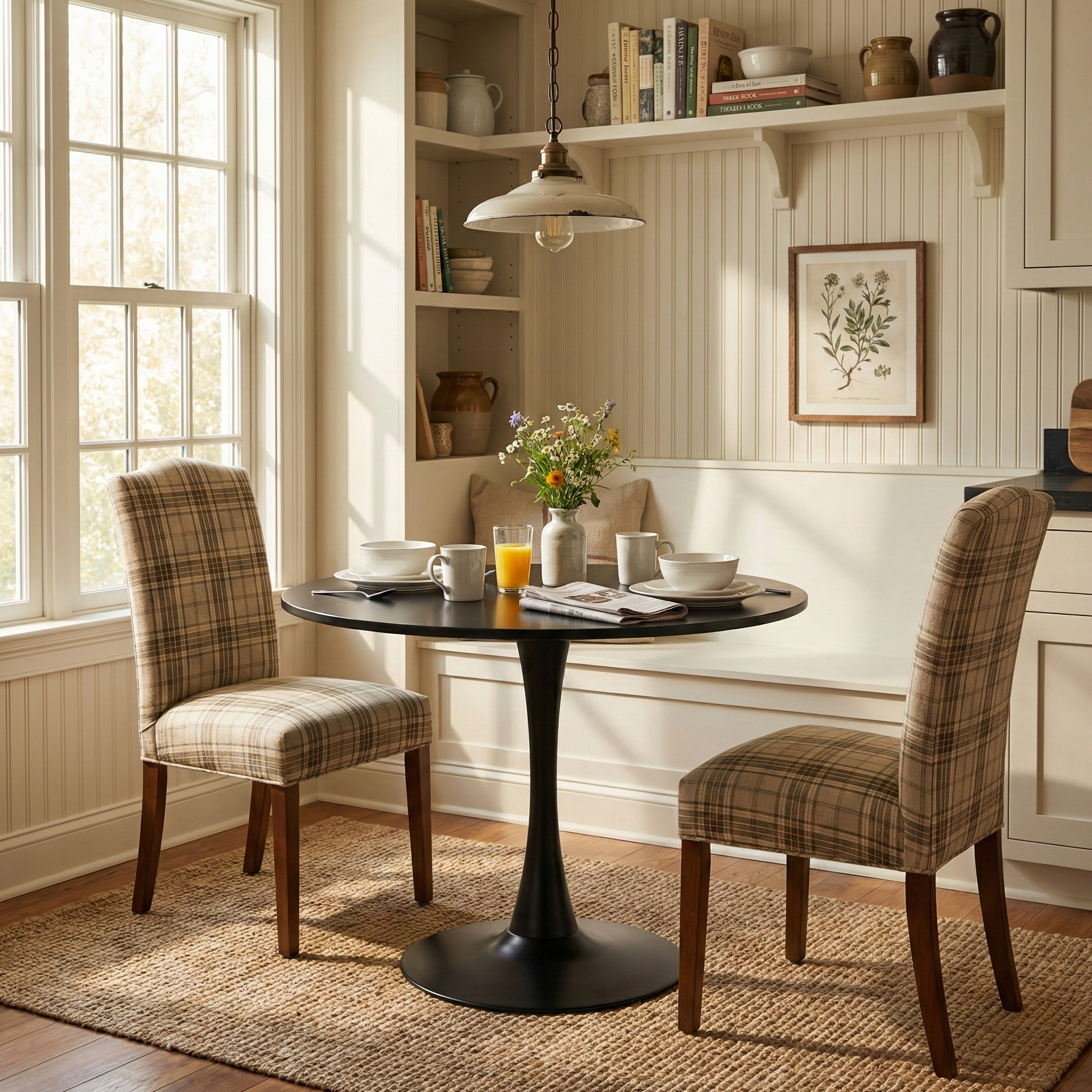 Homy Casa Clift 31. 5" Accent Round Table with Metal Frame in Black