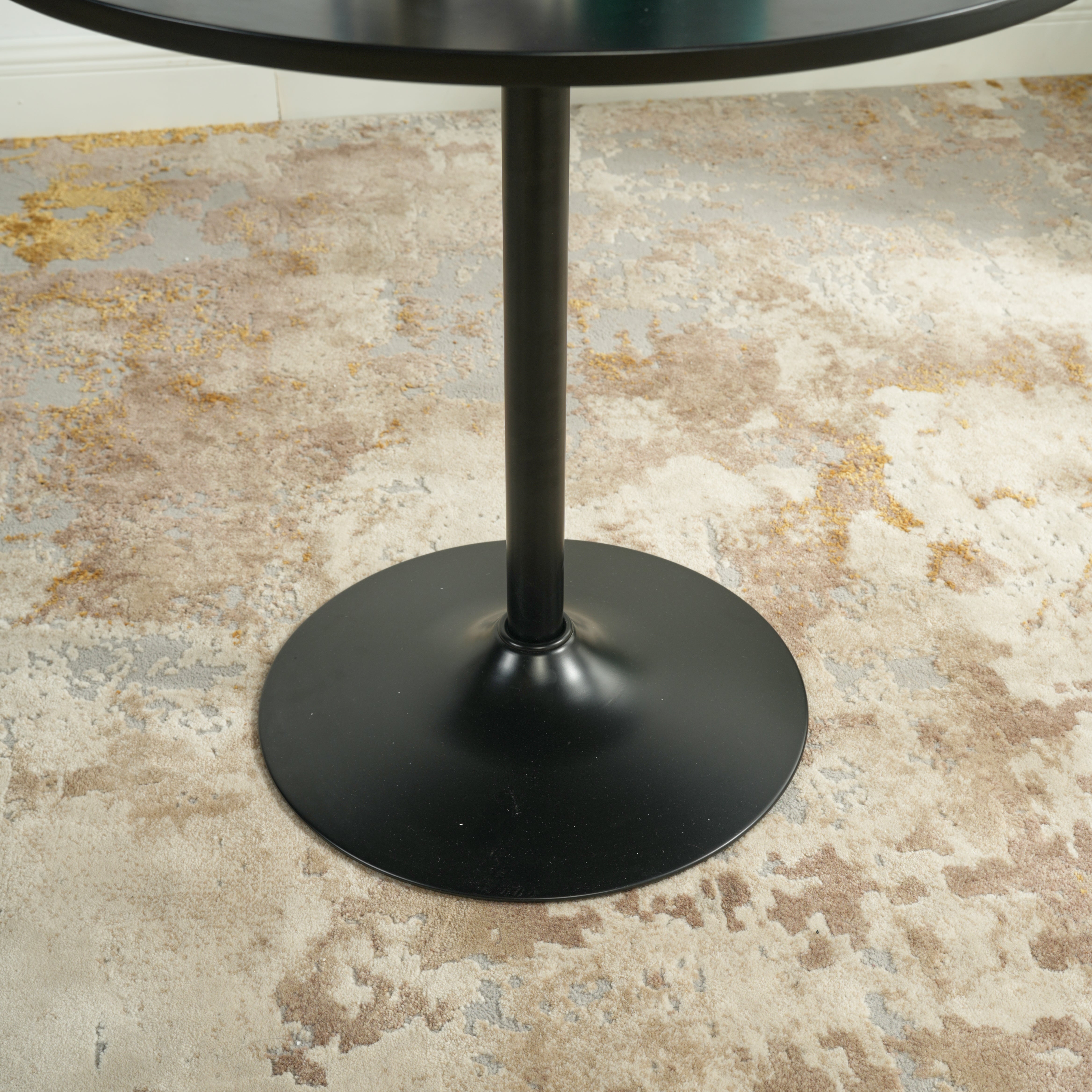 Clift 31.5” Round Dining Table with Metal Base – Compact & Stylish Design