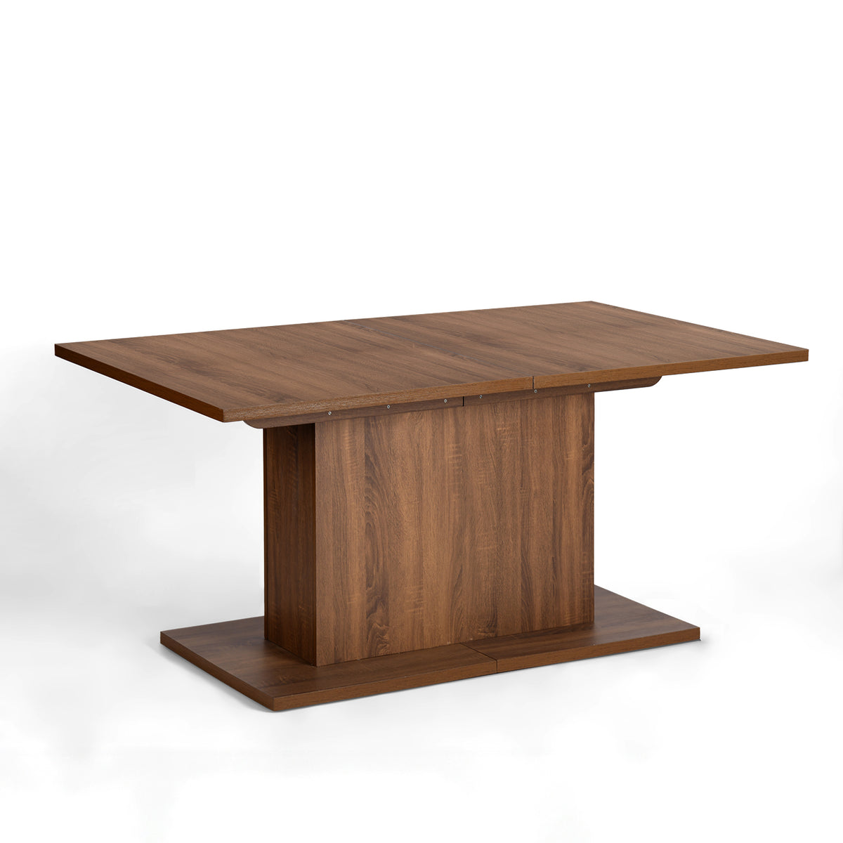 Homy Casa COFOE+LUCETTA 7PC Dining Set 63" Brown Table with 6 LUCETTA Black Upholstered Chairs Open Box