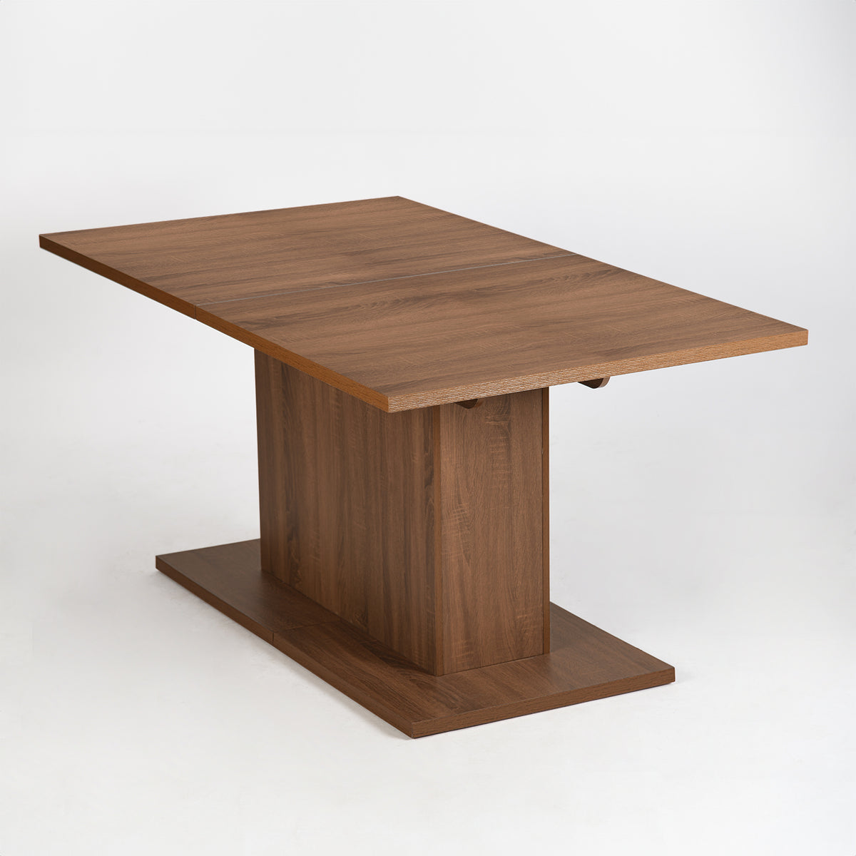 Homy Casa COFOE+LUCETTA 7PC Dining Set 63" Brown Table with 6 LUCETTA Black Upholstered Chairs Open Box