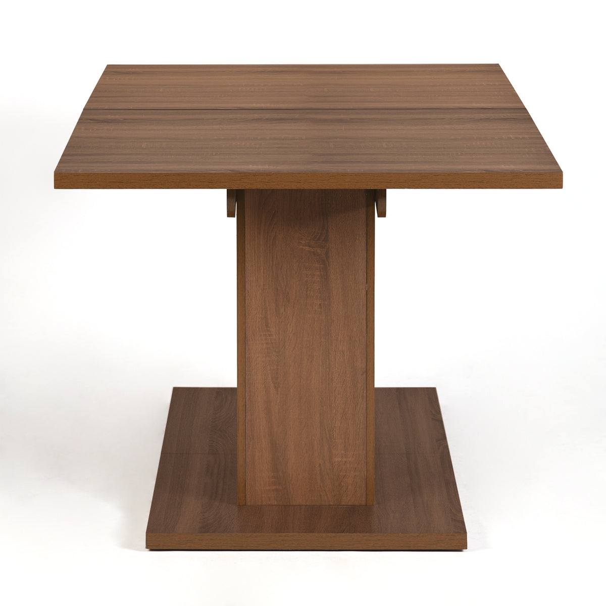Homy Casa COFOE+LUCETTA 7PC Dining Set 63" Brown Table with 6 LUCETTA Black Upholstered Chairs Open Box