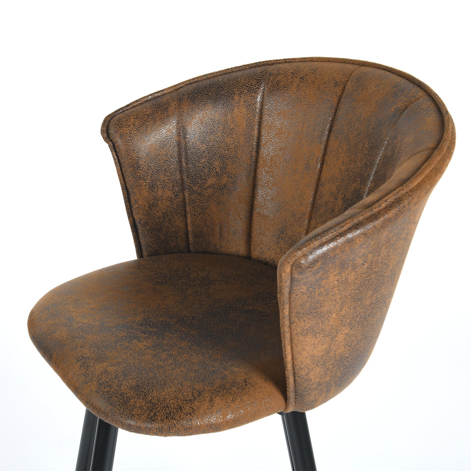 Doncic 26" Antique Suede Counter Height Bar Stool Set of 2 with Gold-Tipped Steel Legs