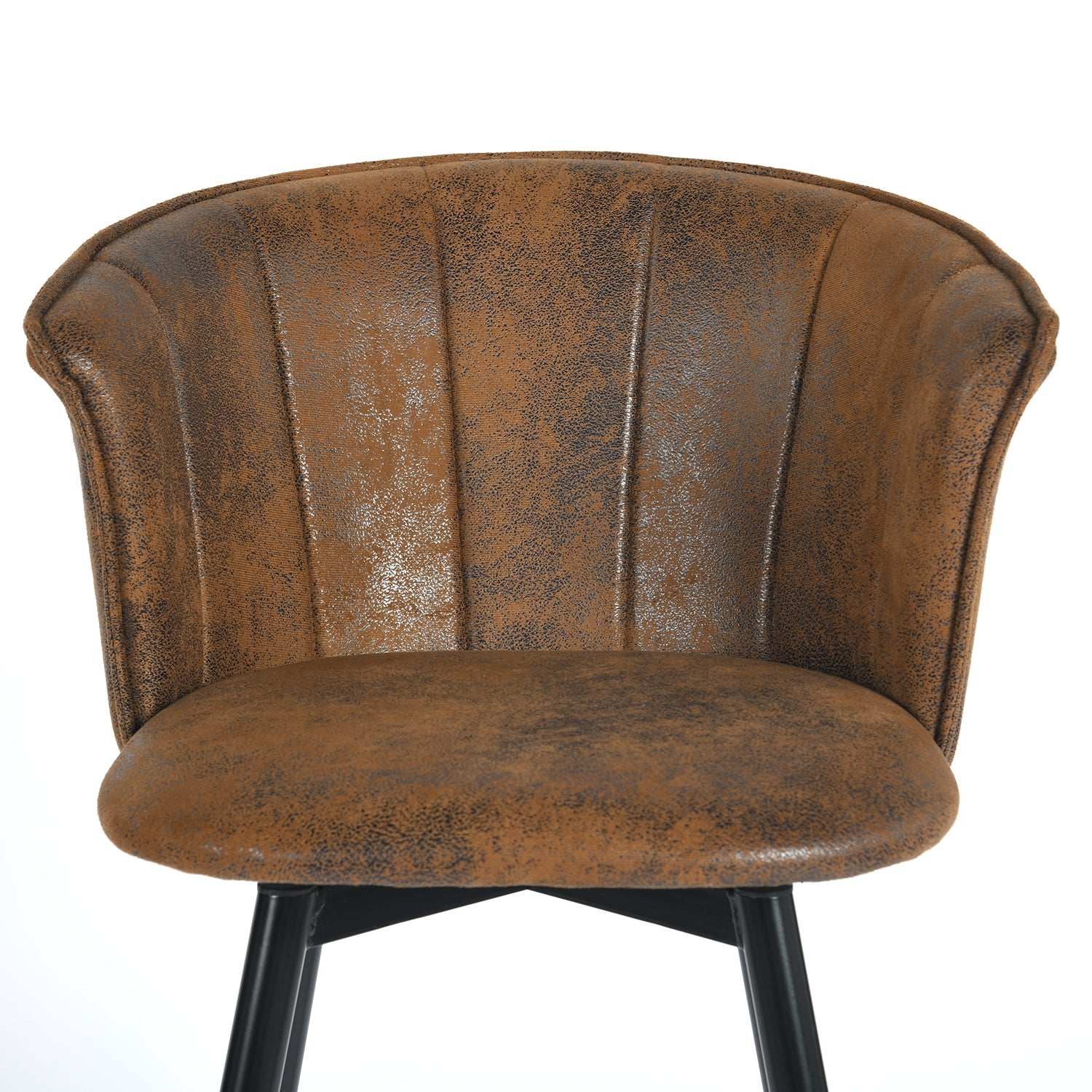 Doncic 26" Antique Suede Counter Height Bar Stool Set of 2 with Gold-Tipped Steel Legs