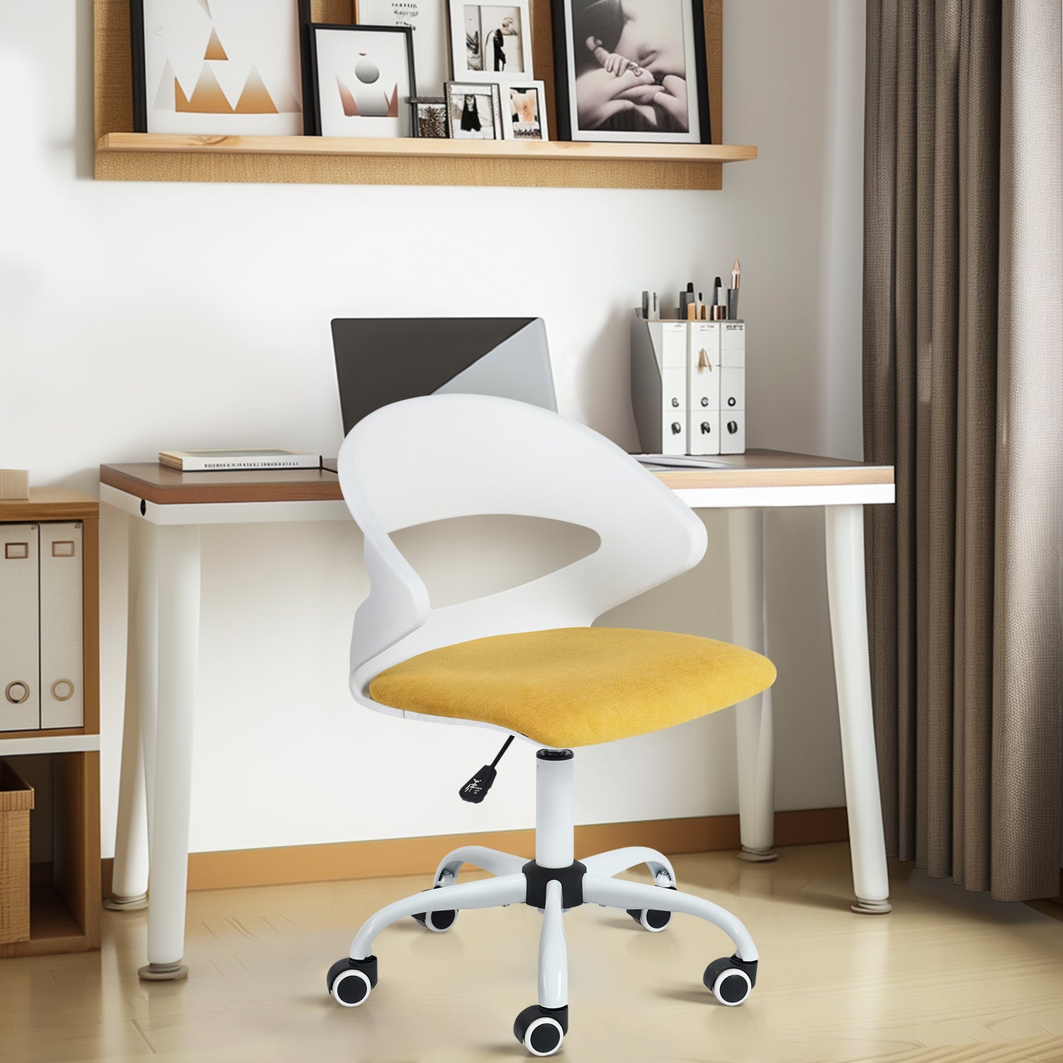 Dot White PP Adjustable Height Swivel Desk Chair - HomyCasa - HomyCasa