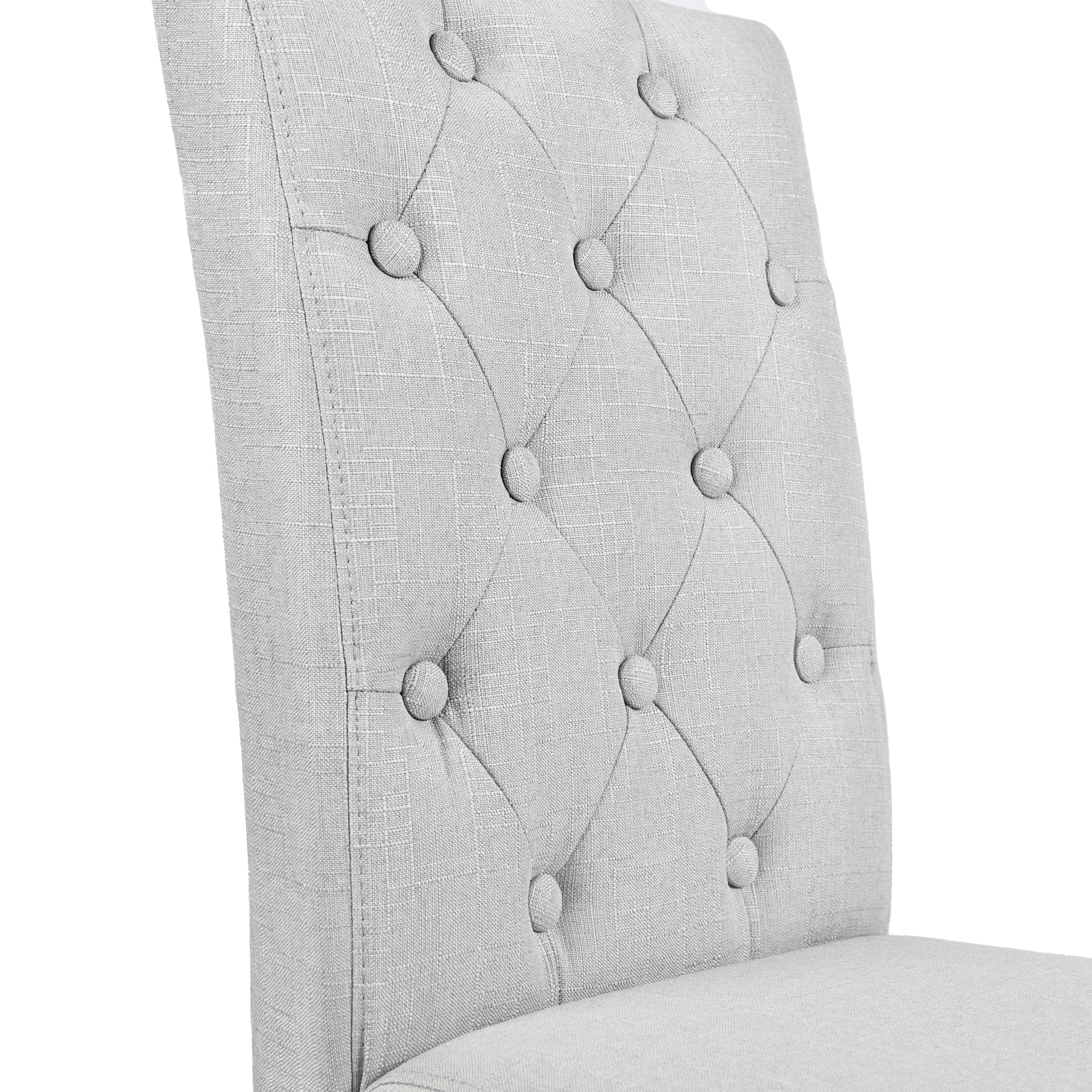 Homy Casa SORIAN+DOURO 5PC Dining Set 63" Table with 4 Beige Fabric Dining Chairs
