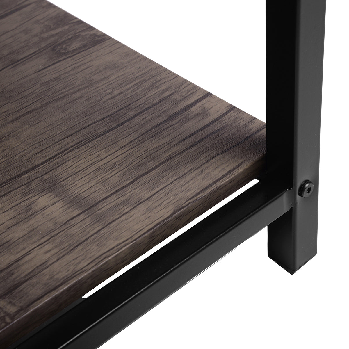 Homy Casa DROGBA+ROSS 2PC Office Furniture Set Corner Desk & Adjustable Faux Suede Chair in Walnut Brown Open Box