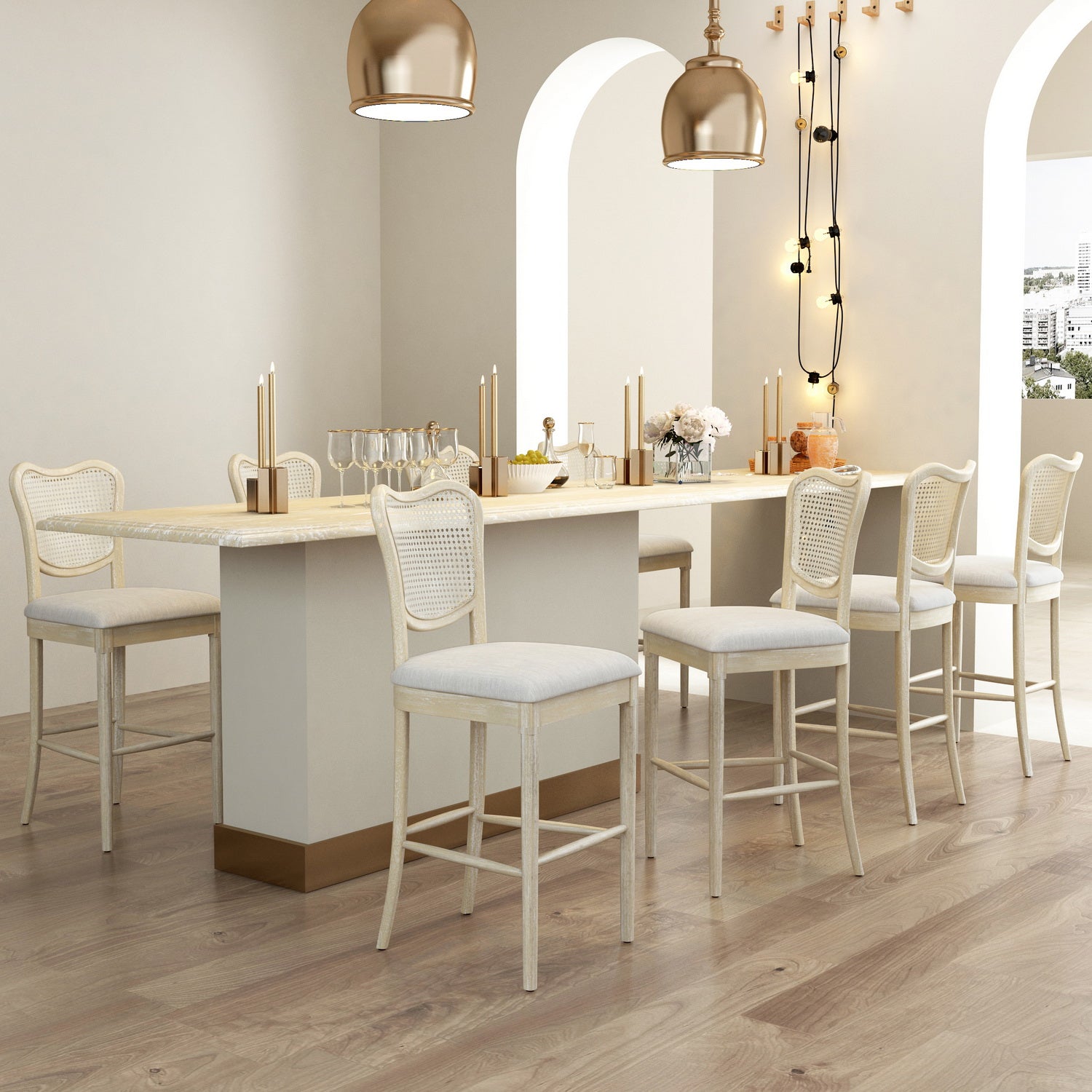 Open Box Homy Casa EIKKI HIGH BAR GREY 19.69" W x 22.05" D x 42.13" H Bar Stool for Home and Workspace