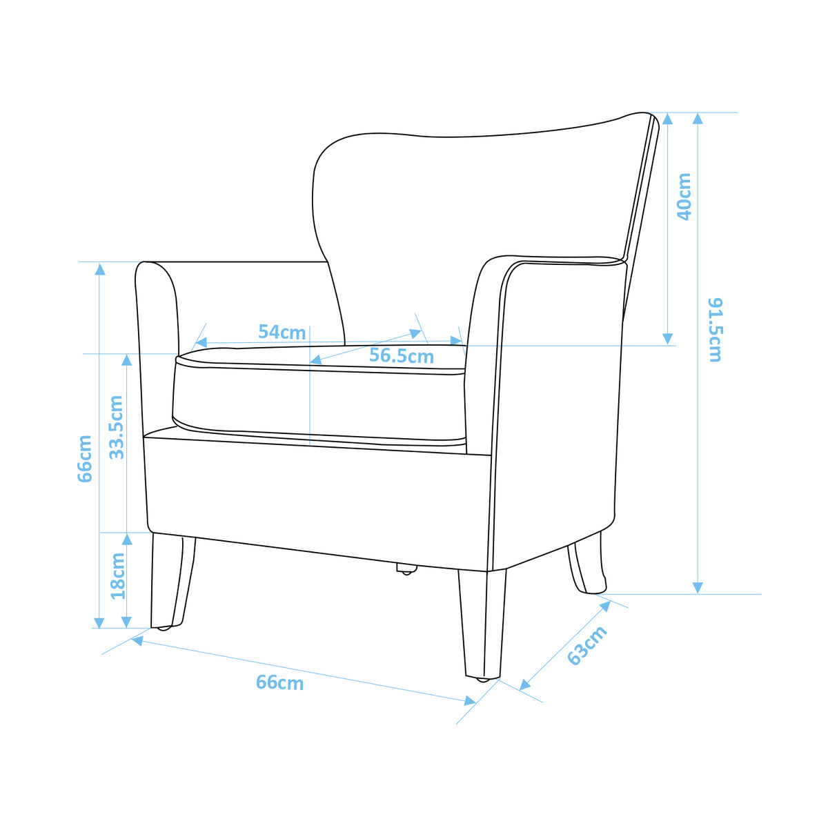 Homy Casa ELLIOT Pattern Accent Chair with Solid Wood Legs and Fireproof Fabric, Open Box