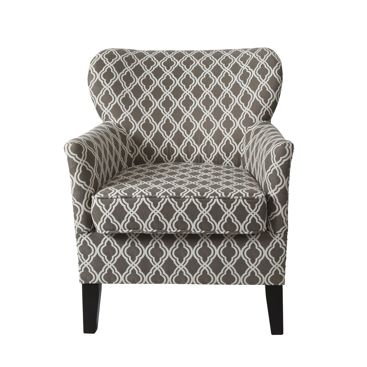 Homy Casa ELLIOT Pattern Accent Chair with Solid Wood Legs and Fireproof Fabric, Open Box