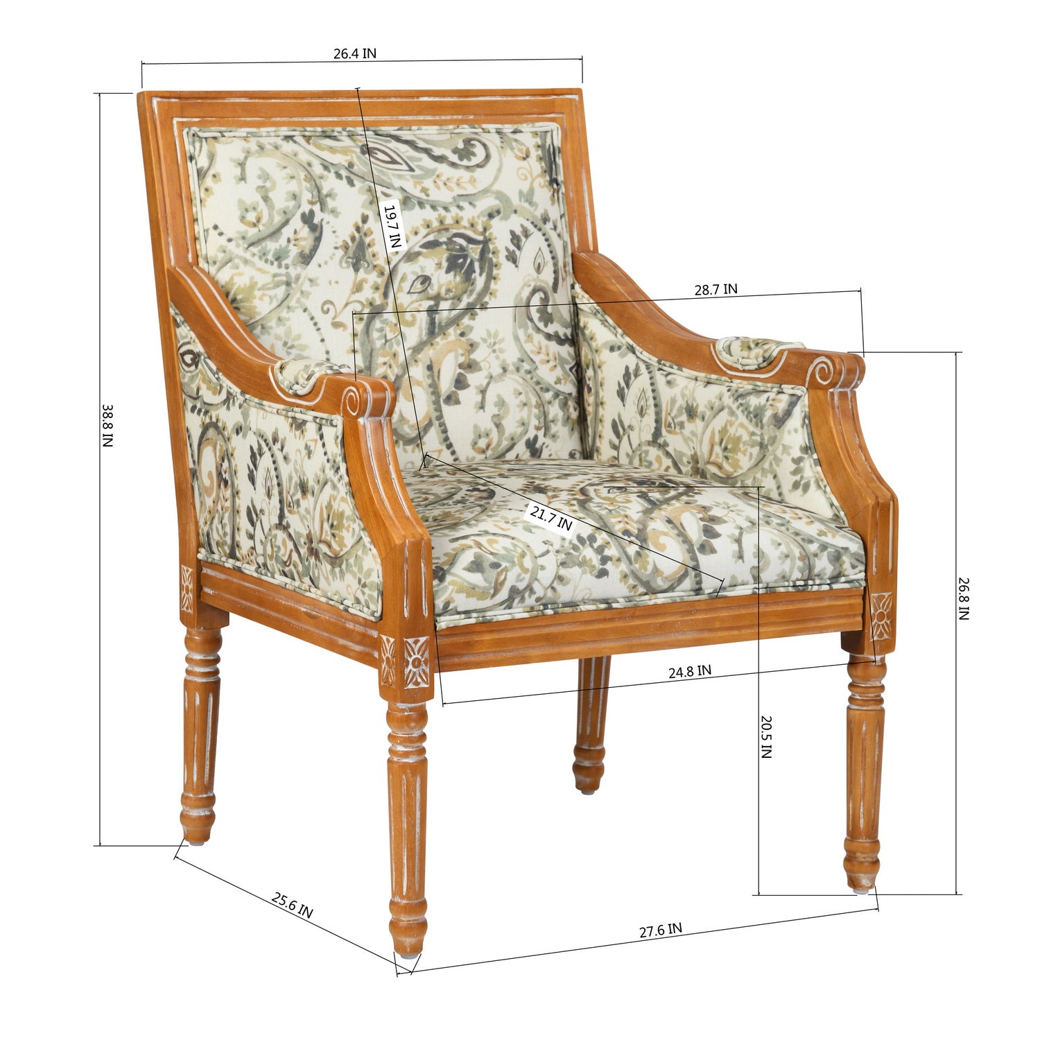 Open Box Homy Casa ERIQ SY Leisure Chair "28.54'' W x 29.13'' D x 38.98'' H" Modern Armchair for Living Room, Bedroom, Office