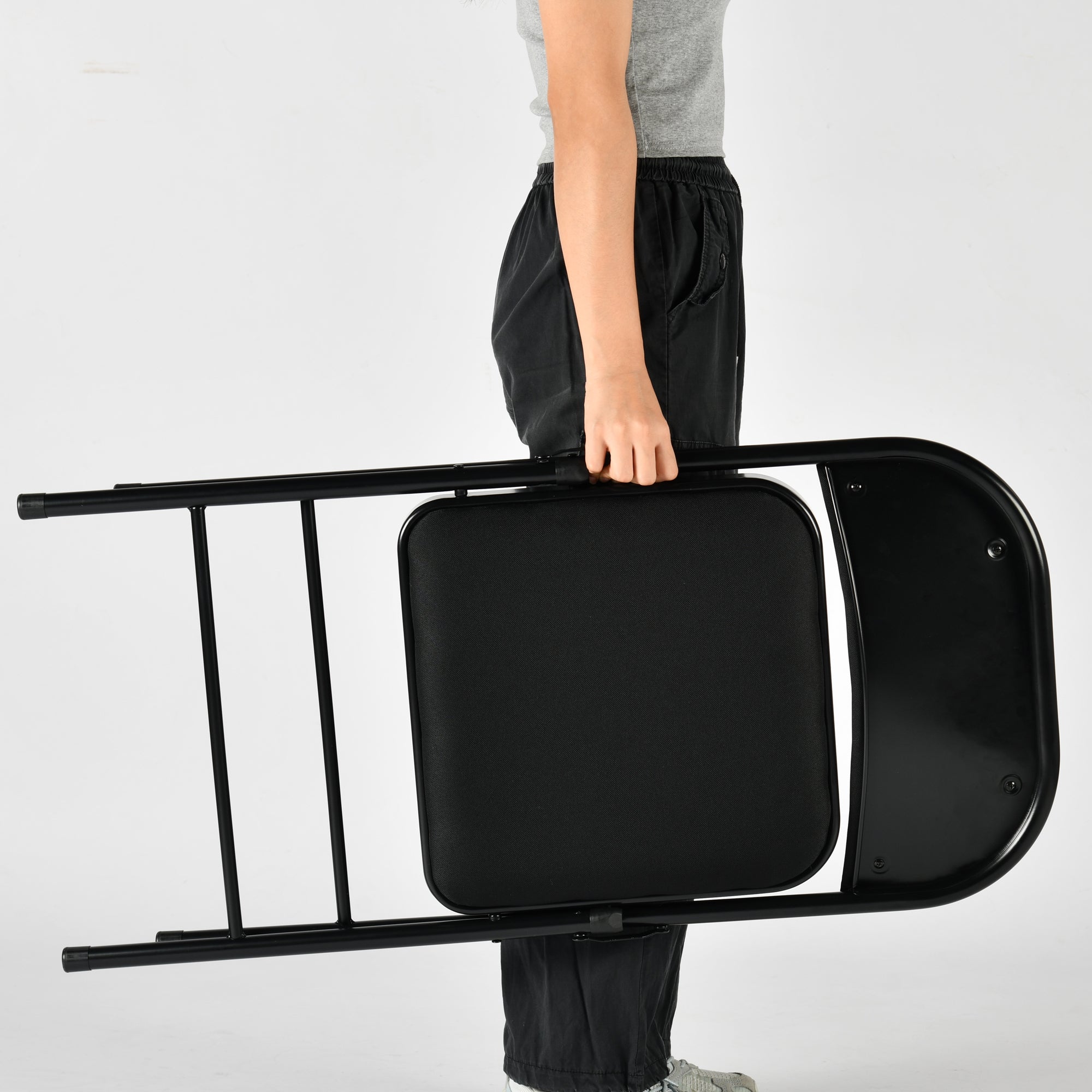 Fern 5 Piece Folding Table Set with 4 Fair Upholstered Foldable Chairs