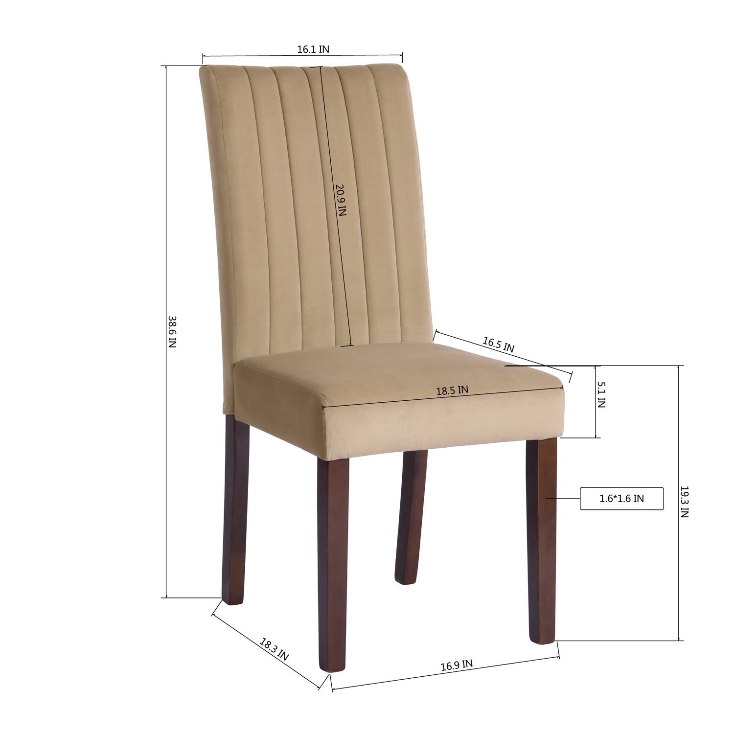 Open Box Homy Casa FAWN TAUPE A "18.11'' W x 24.02'' D x 40.16'' H" Dining Chair for Kitchen & Dining Room