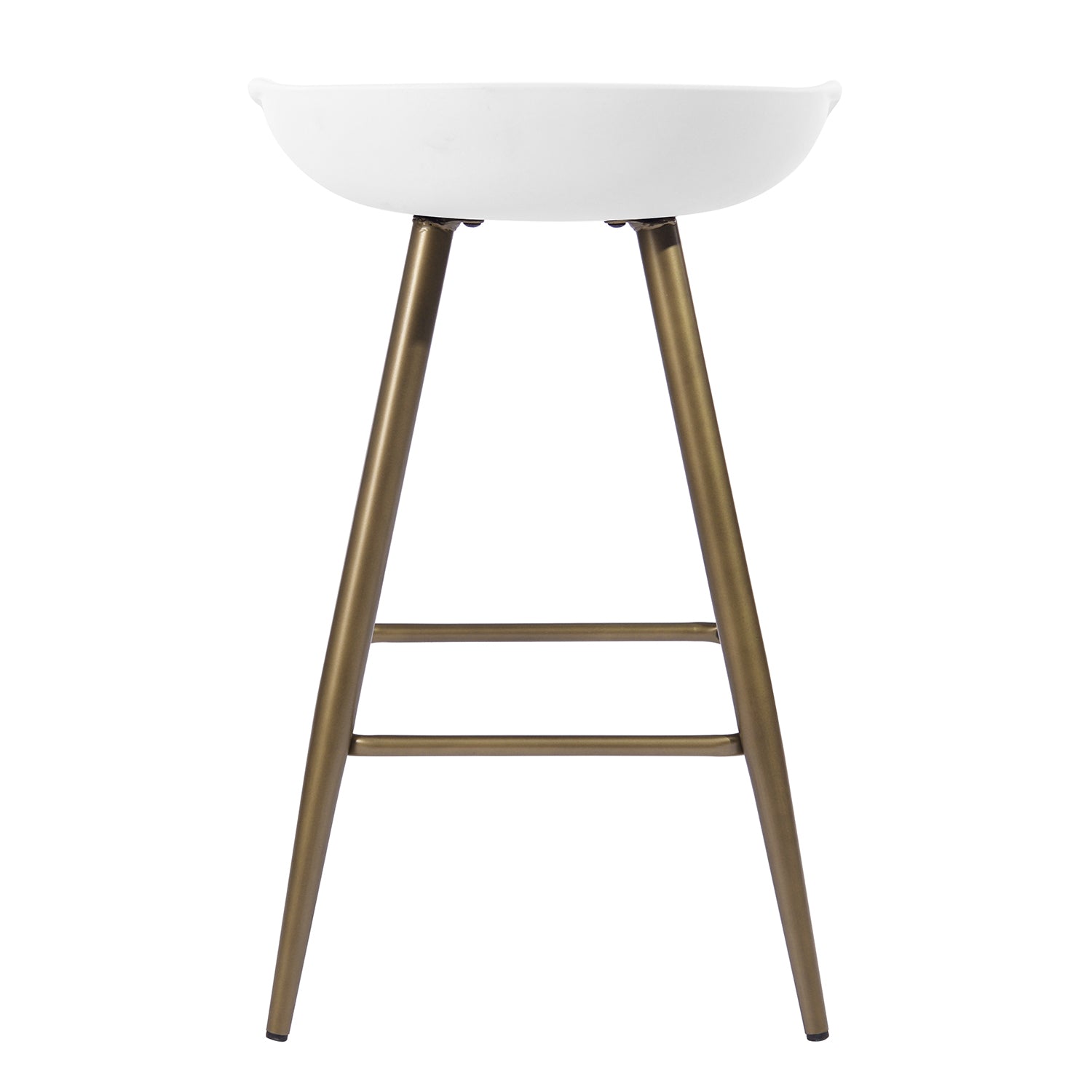 Open Box Homy Casa FIYAN PP White and Bronze Bar Stool 17.72" x 17.72" x 28.94" Modern Seating Solution