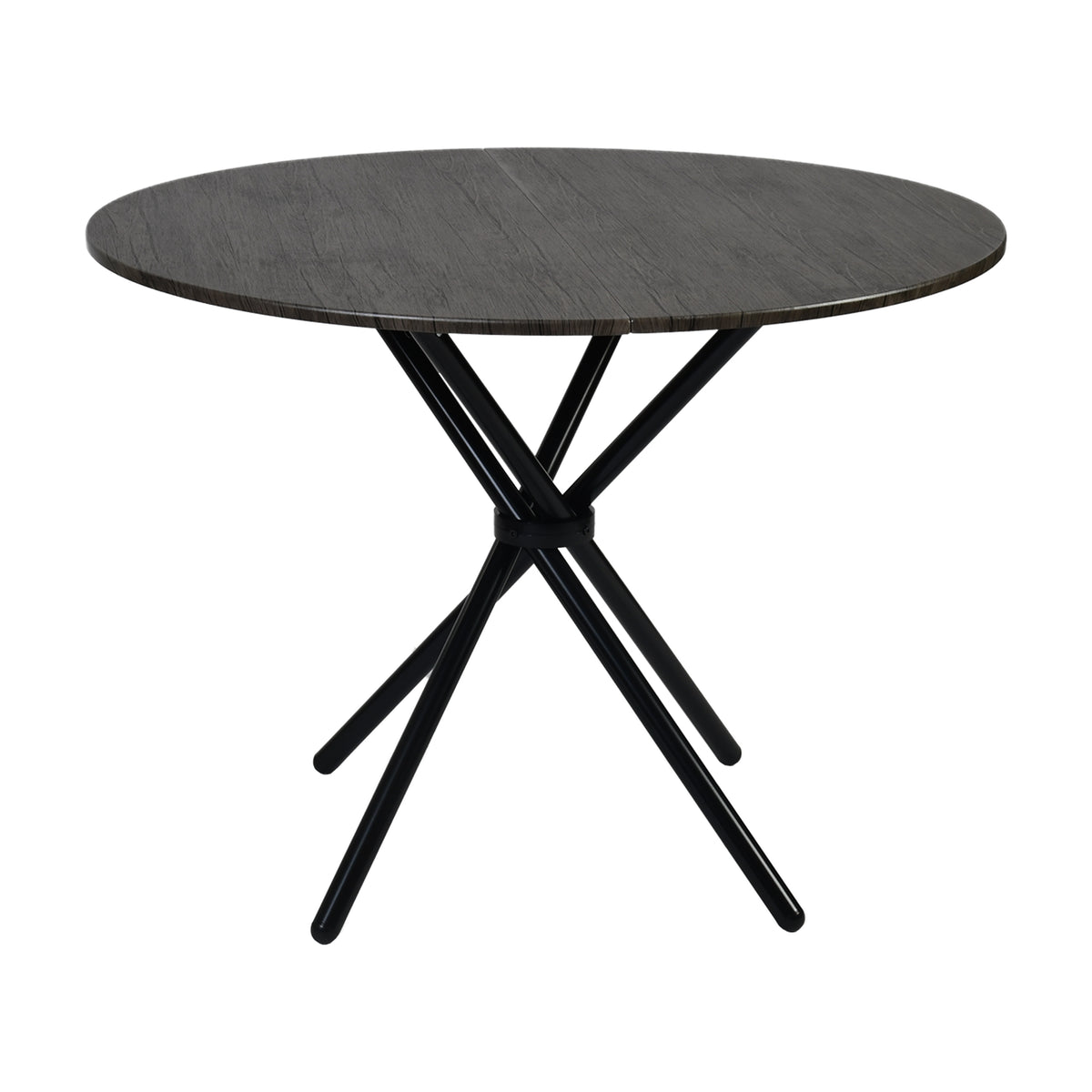 Fontana Modern 39.4" Round Dining Table with Criss-Cross Metal Legs
