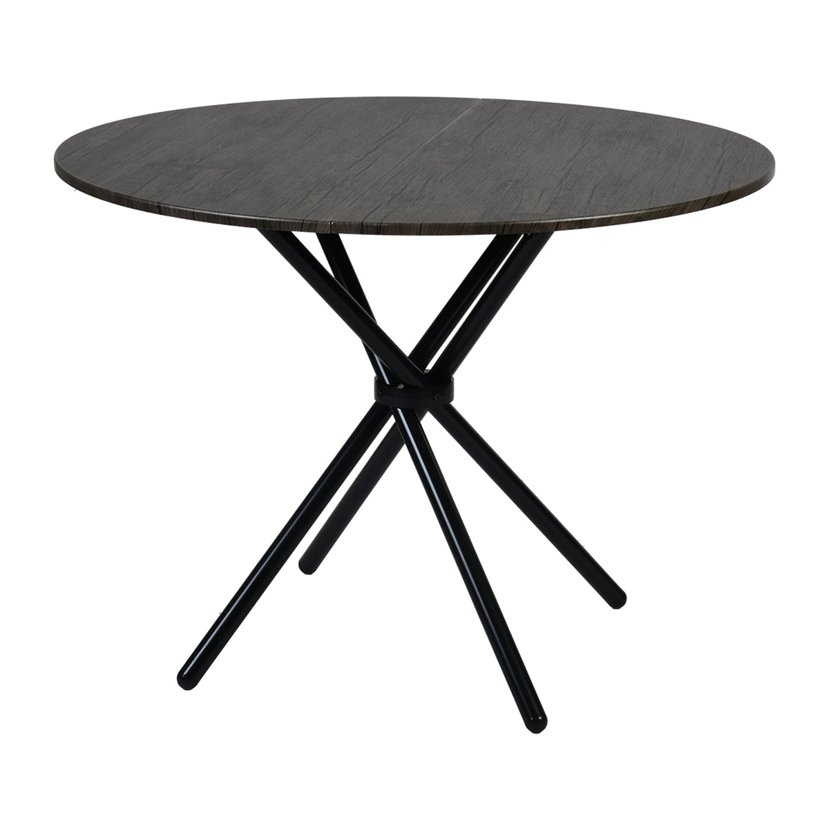 Fontana Modern 39.4" Round Dining Table with Criss-Cross Metal Legs