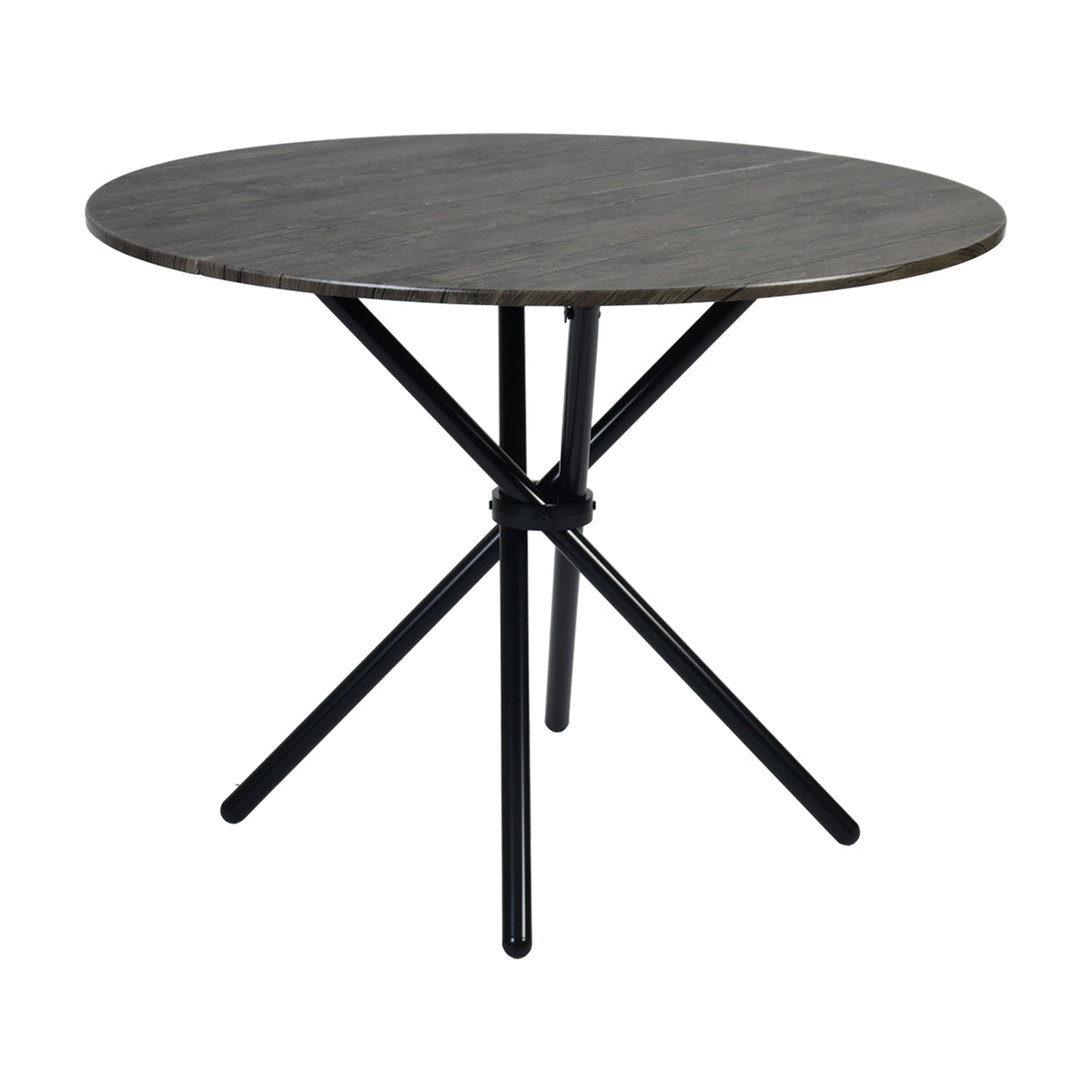 Fontana Modern 39.4" Round Dining Table with Criss-Cross Metal Legs