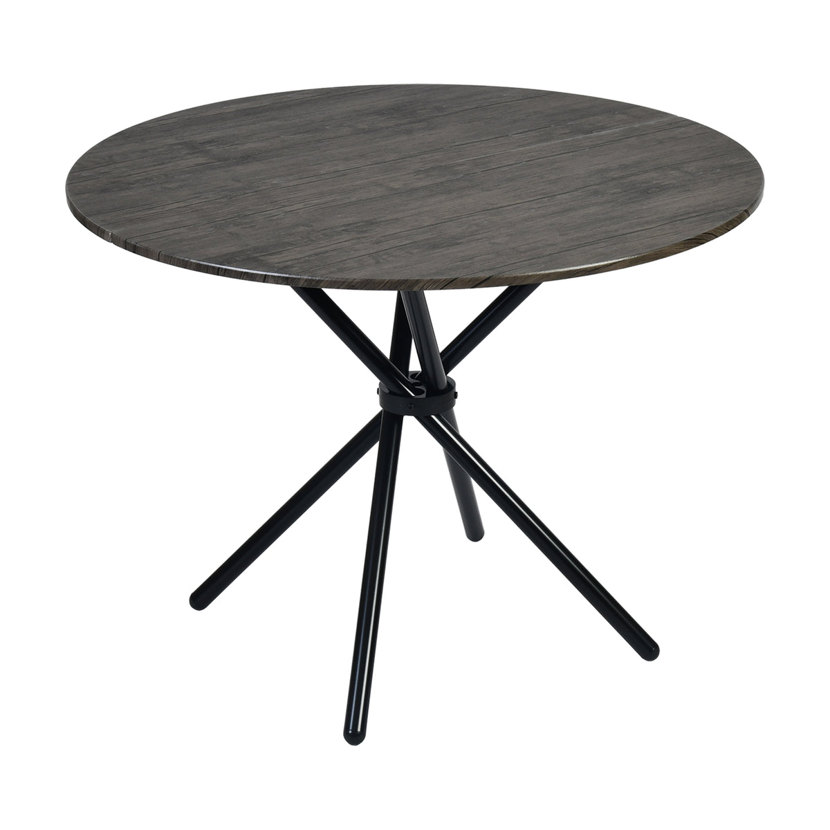 Fontana Modern 39.4" Round Dining Table with Criss-Cross Metal Legs