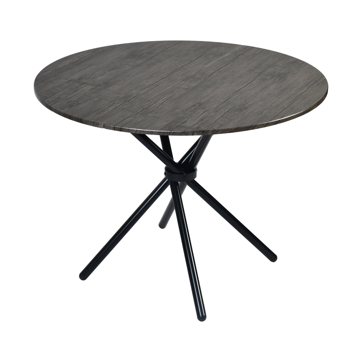 Fontana Modern 39.4" Round Dining Table with Criss-Cross Metal Legs
