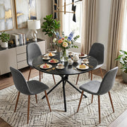 Fontana Modern 39.4" Round Dining Table with Criss-Cross Metal Legs