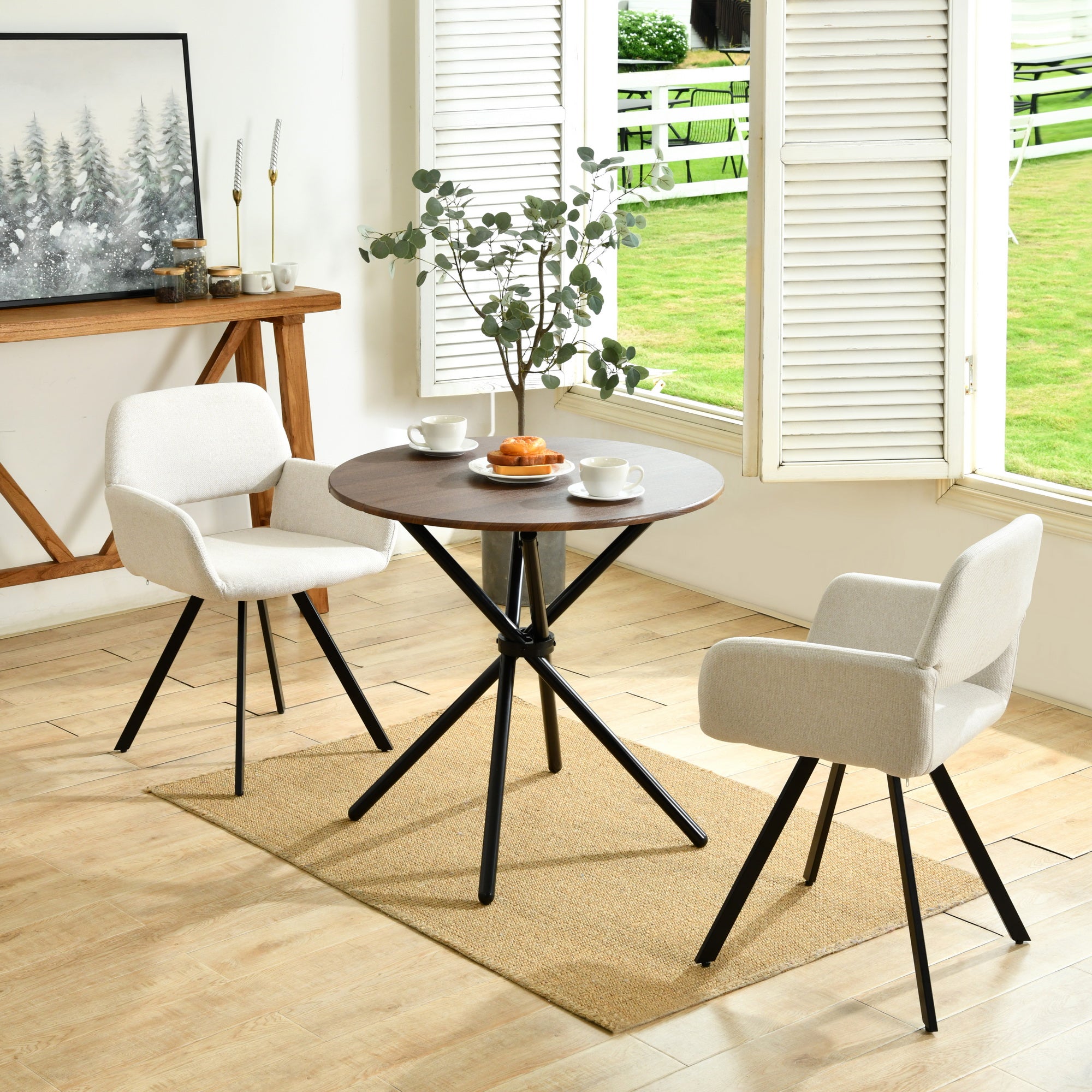 Fontana 3 Piece Expresso Brown & California Upholstered Dining Set