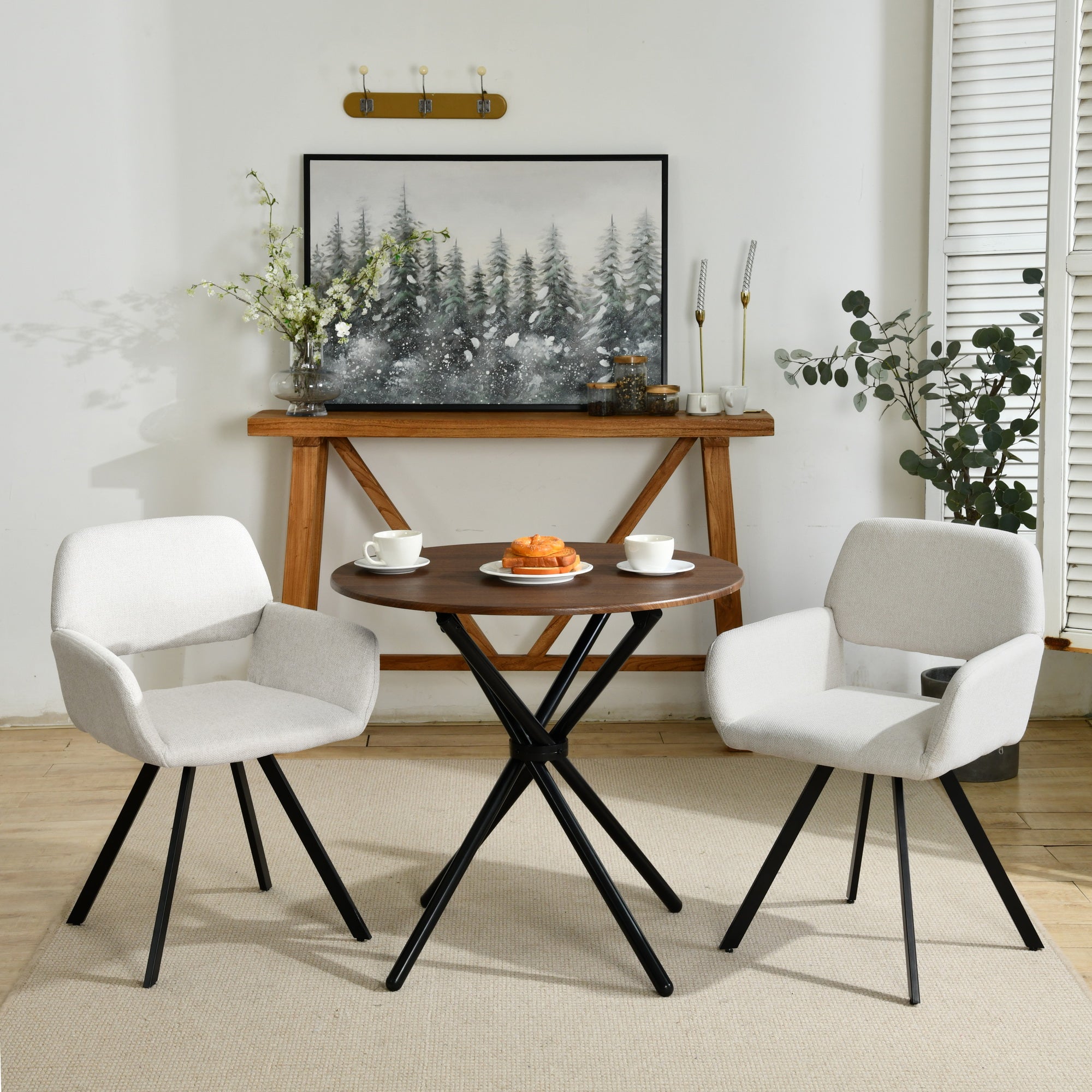 Fontana 3 Piece Expresso Brown & California Upholstered Dining Set