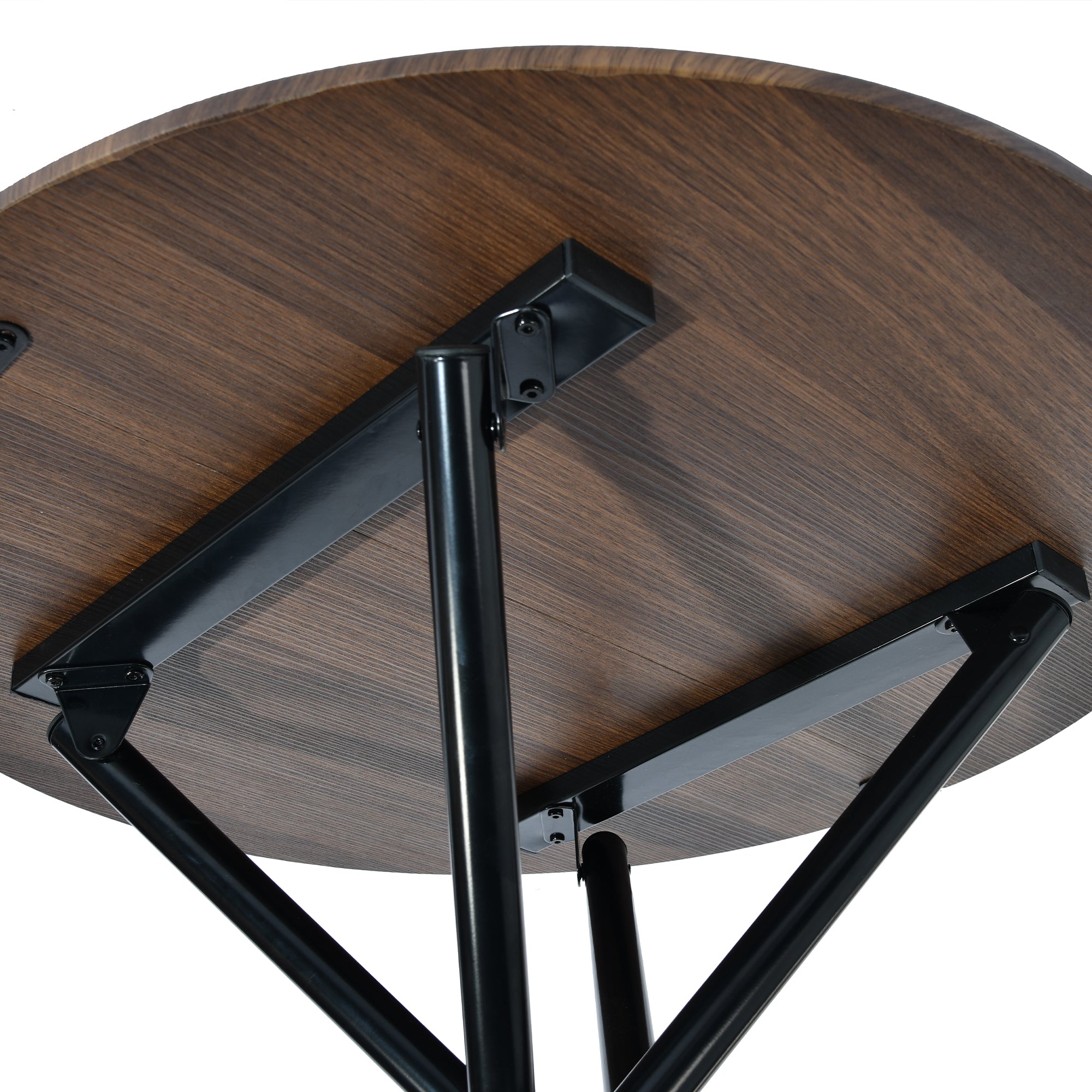 Homy Casa FONTANA KD 80CM Espresso "31.5" Round Dining Table for Home, Apartment, Office