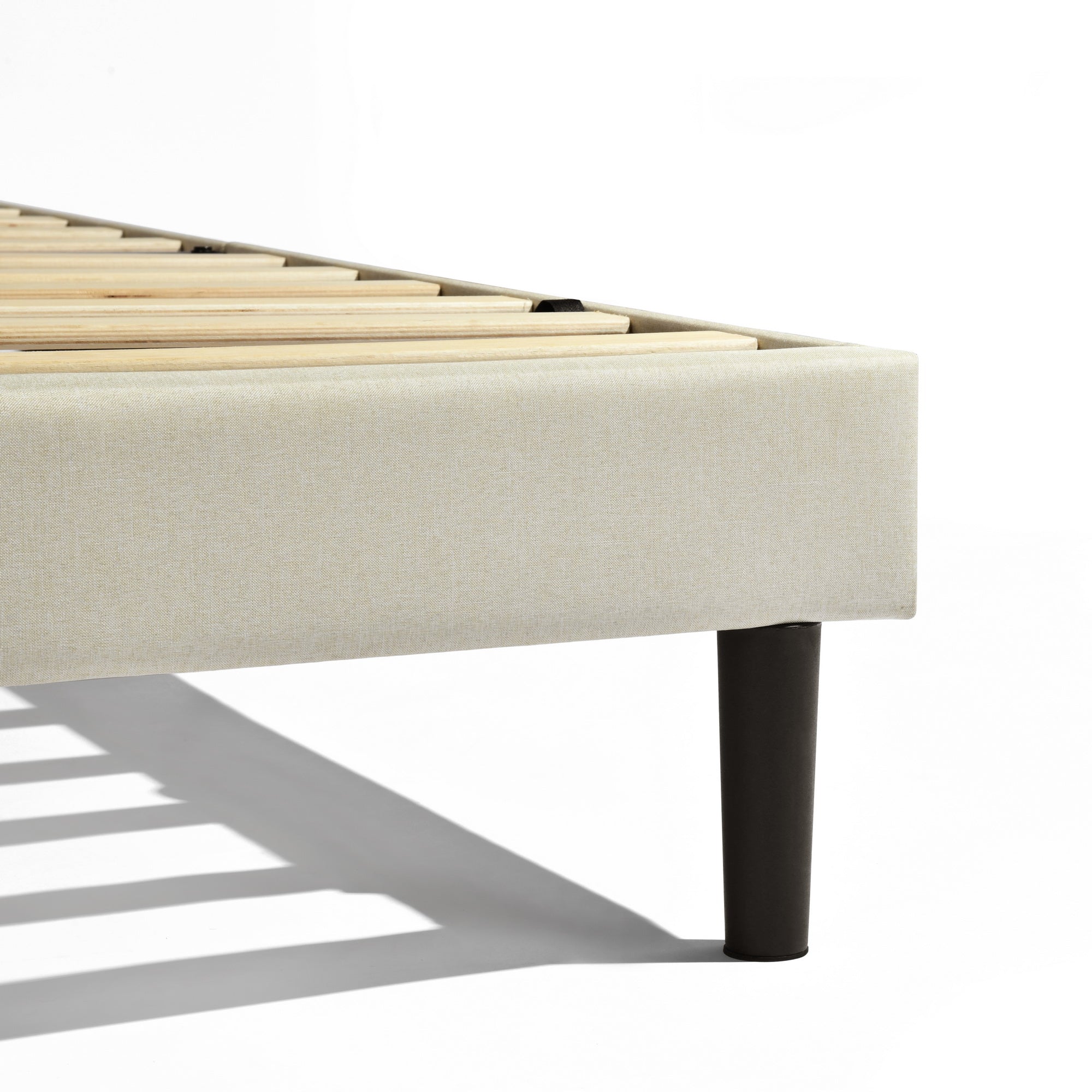 Open Box Homy Casa FOOTHILL TWIN BEIGE "41.3" x 78.5" Upholstered Bed with USB and LED - Twin Size Bed Frame for Bedroom
