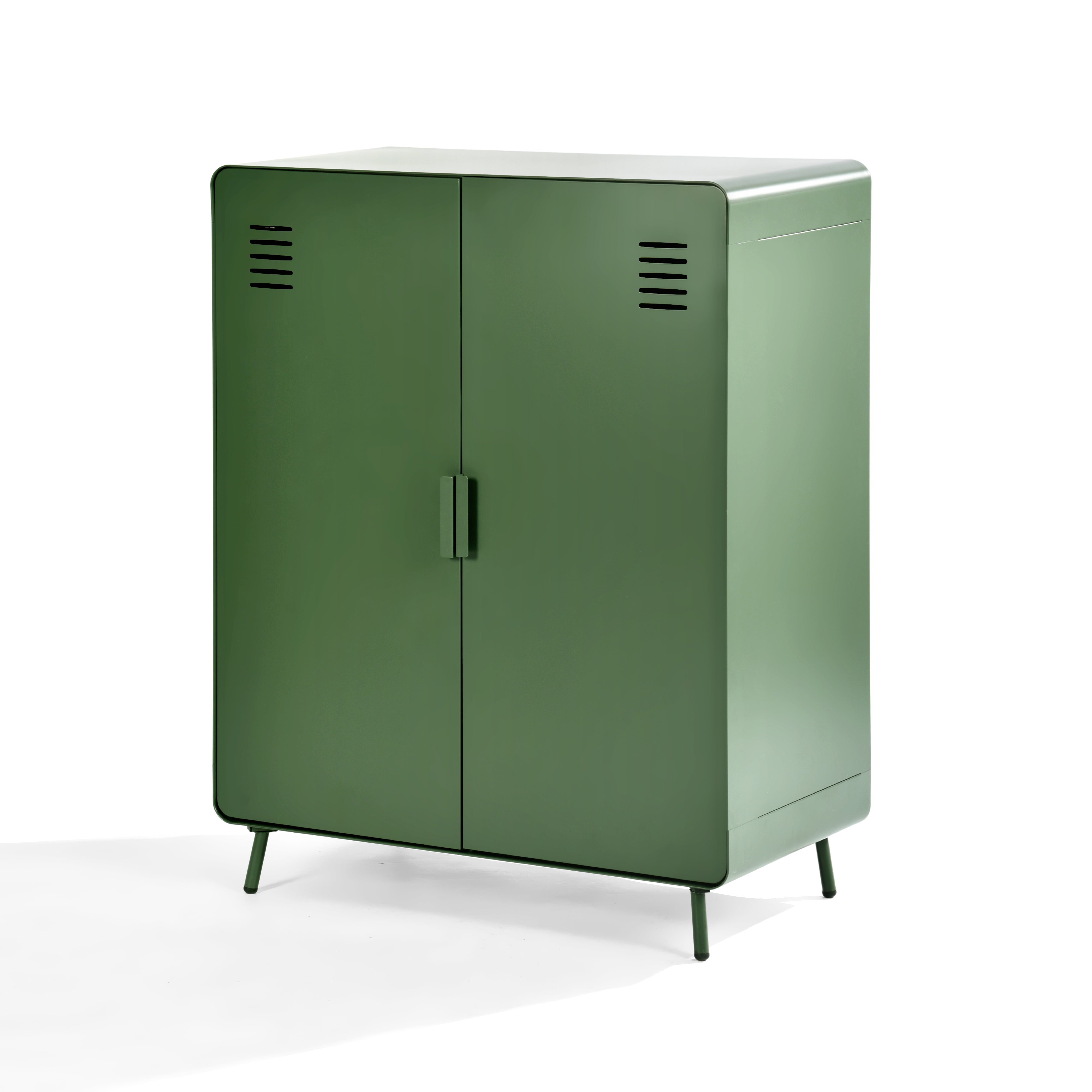 Homy Casa FORESTLINE 2 Doors Storage Cabinet Cactus Green "31.5" Versatile Steel Organizer