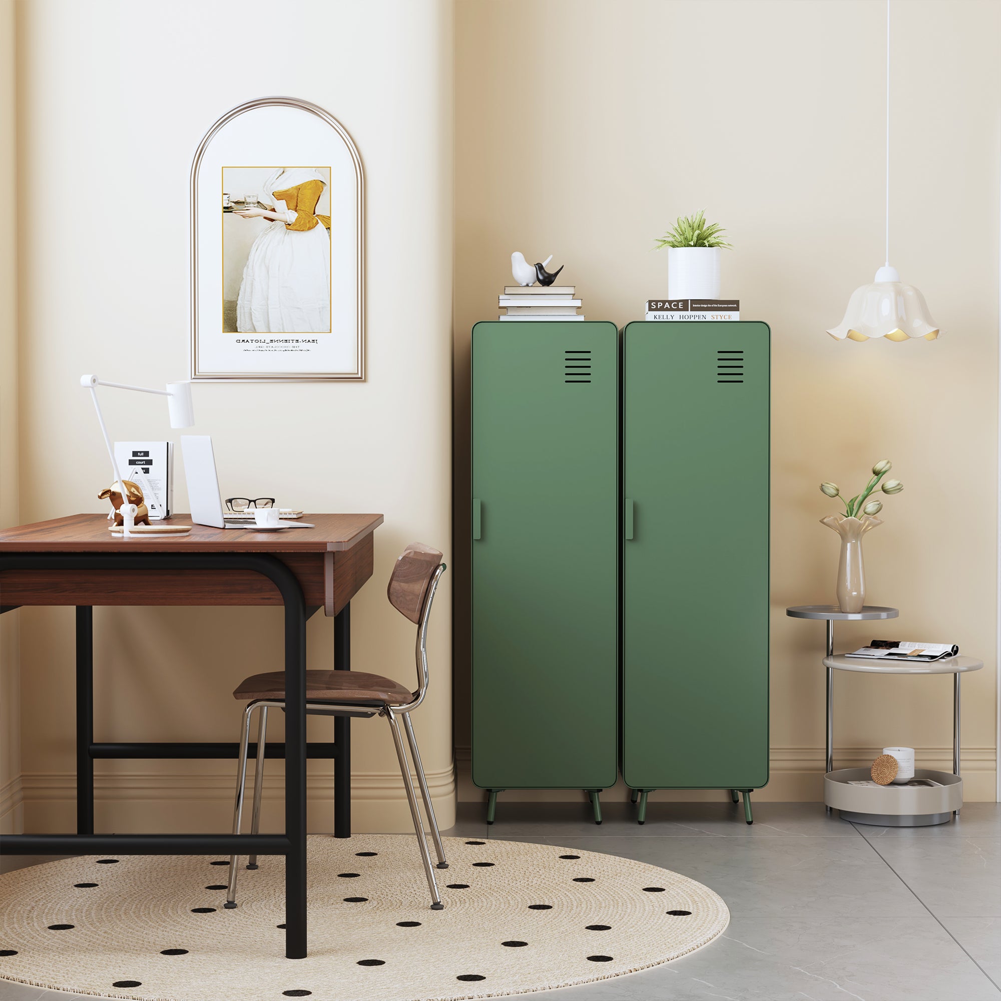 Homy Casa FORESTLINE Hallway Cabinet Cactus Green "15.75" W x 15.75" D x 53.94" H Storage Locker