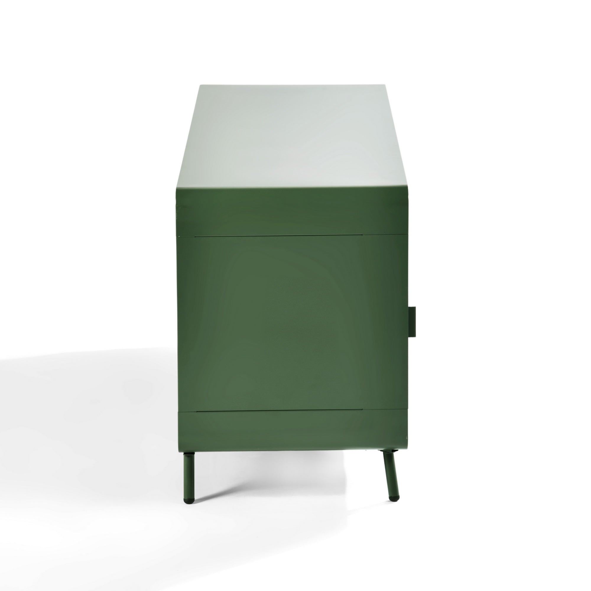 Homy Casa FORESTLINE LOW 3-DOOR CABINET CACTUS GREEN "47.2" W x 15.7" D x 22.4" H Storage Cabinet for Living Room, Bedroom, or Office