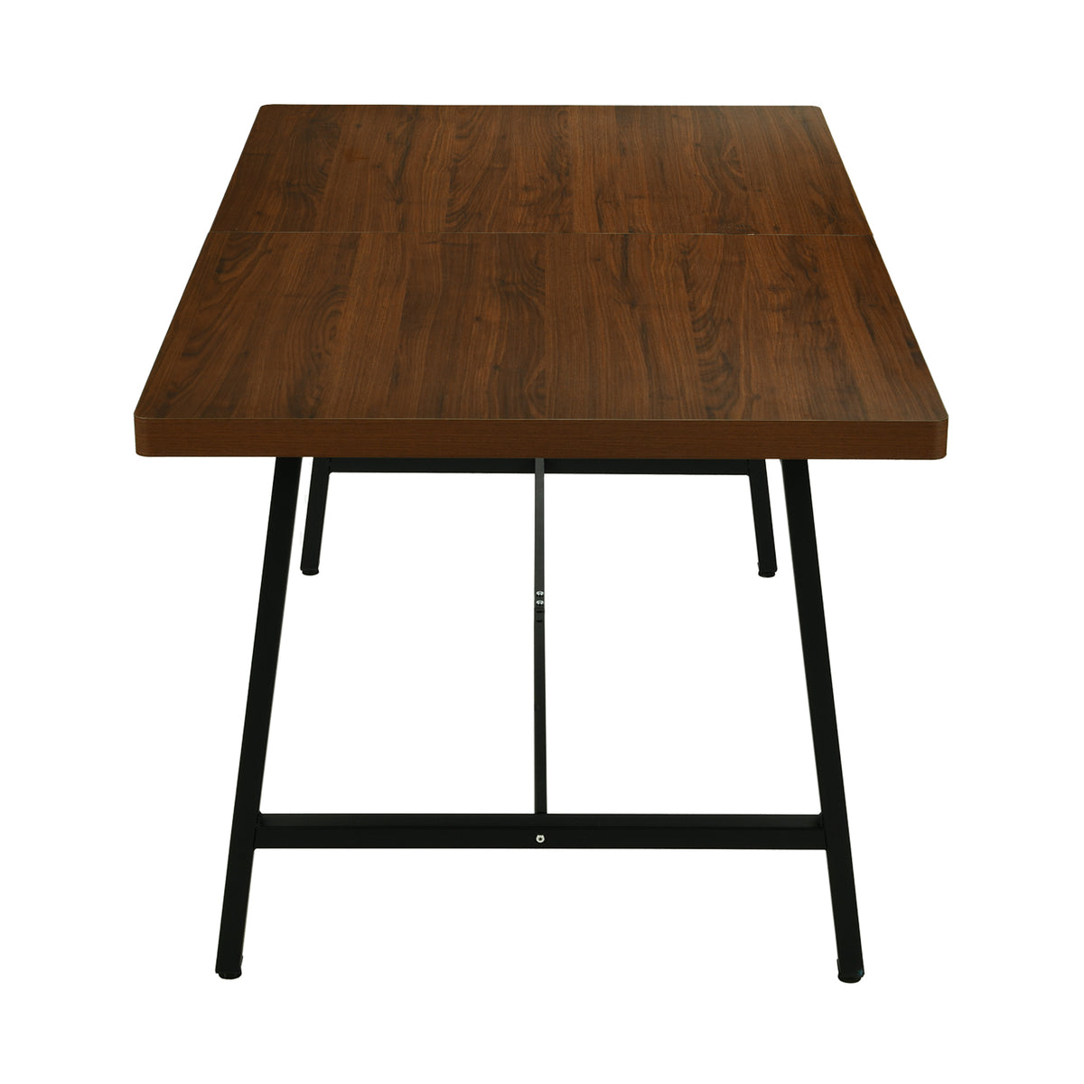 Homy Casa FORS+KALI 5PC Dining Set 63” Dining Table with 4 KALI Suede Brown Walnut Leg Chairs
