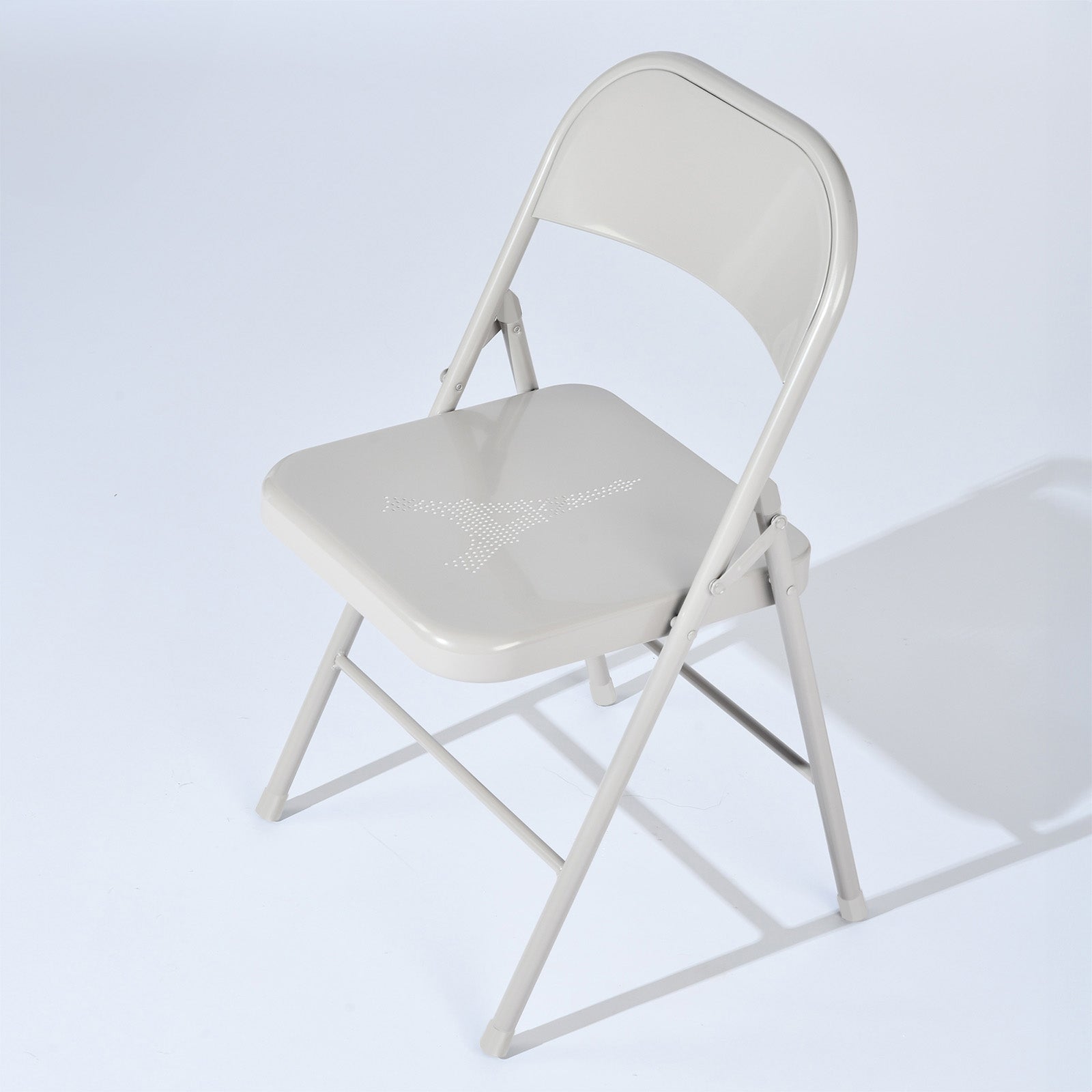 Homy Casa FRIEDA EIFFEL MORANDI GREY 4PK 18.3" Folding Chair Set for Home and Workspace