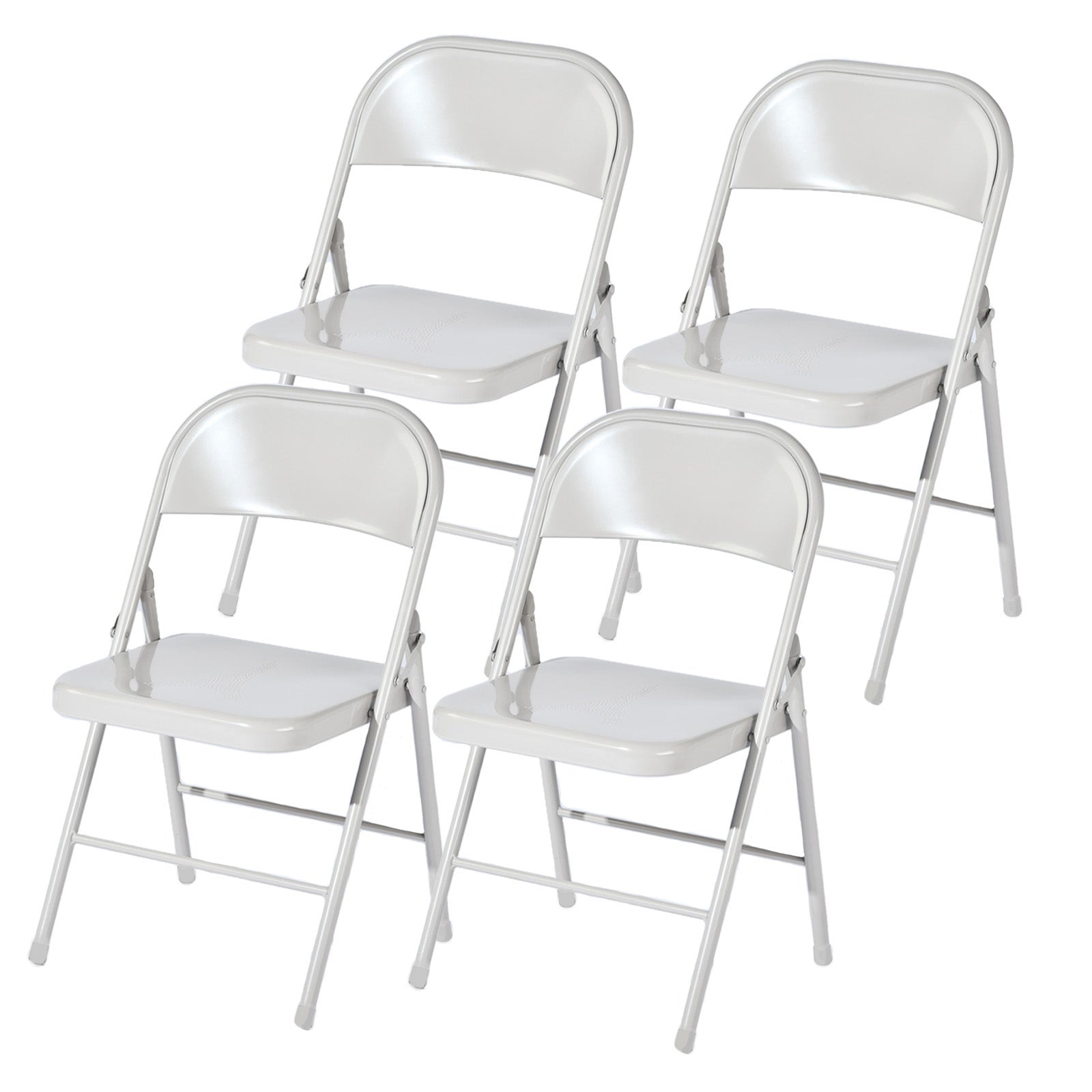 Homy Casa FRIEDA EIFFEL MORANDI GREY 4PK 18.3" Folding Chair Set for Home and Workspace