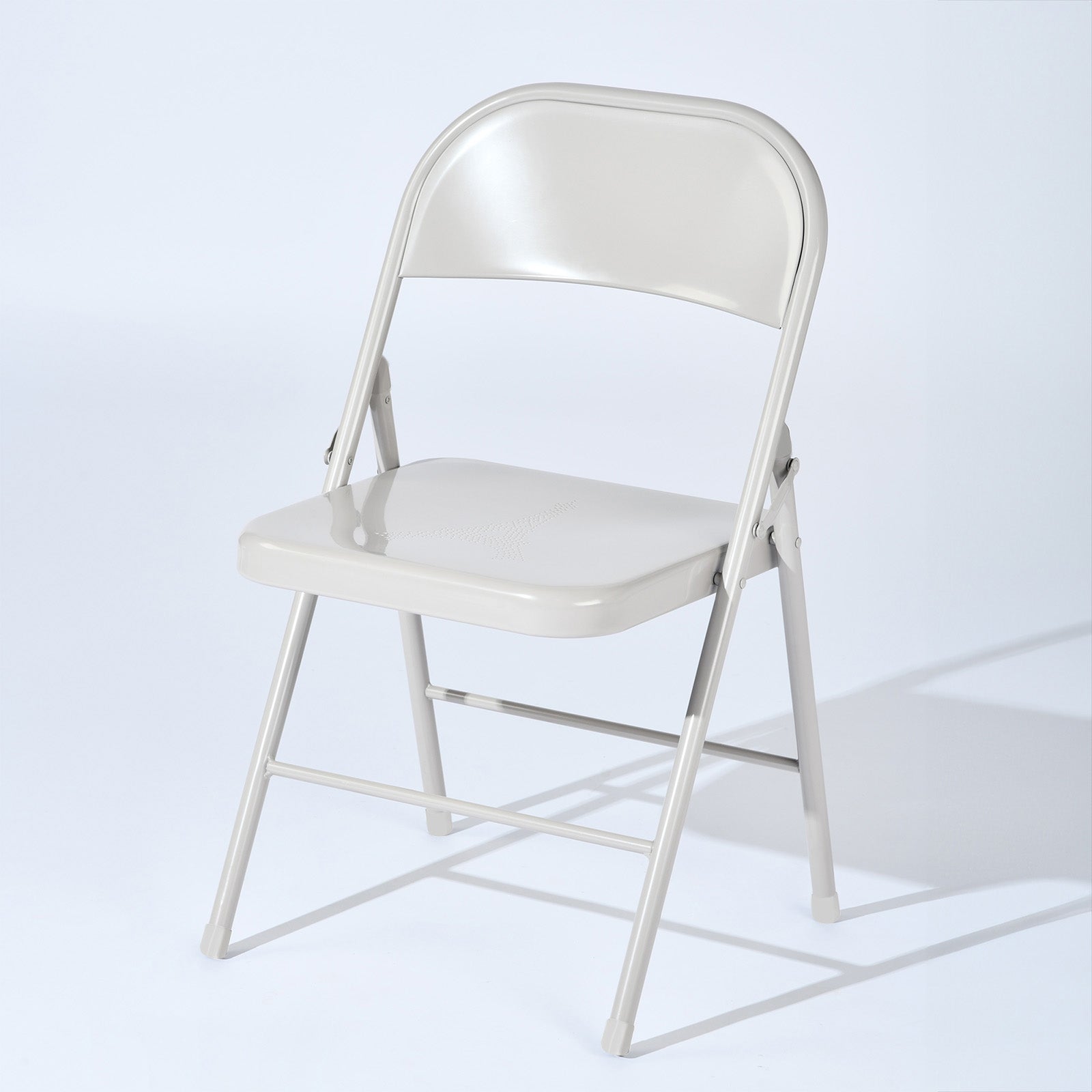 Homy Casa FRIEDA EIFFEL MORANDI GREY 4PK 18.3" Folding Chair Set for Home and Workspace