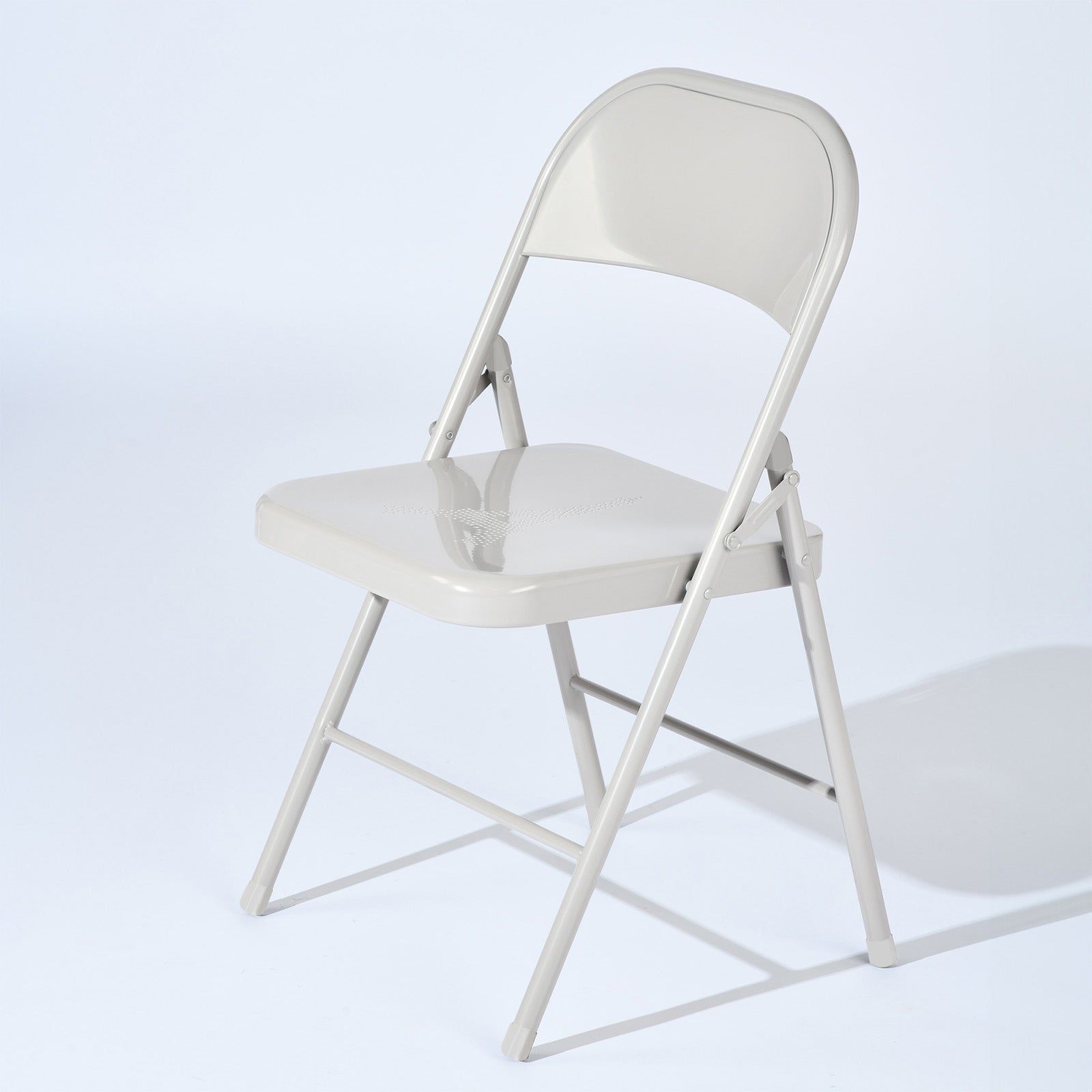 Homy Casa FRIEDA EIFFEL MORANDI GREY 4PK 18.3" Folding Chair Set for Home and Workspace