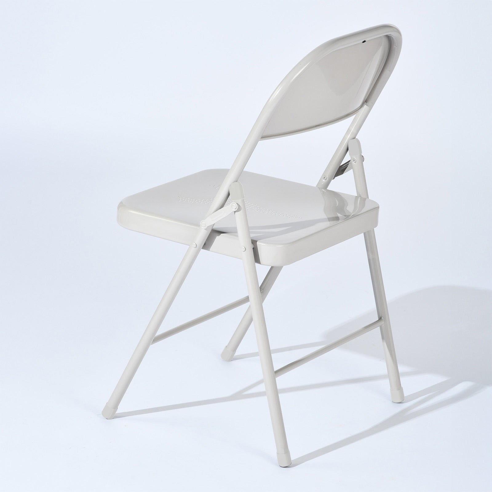 Homy Casa FRIEDA EIFFEL MORANDI GREY 4PK 18.3" Folding Chair Set for Home and Workspace