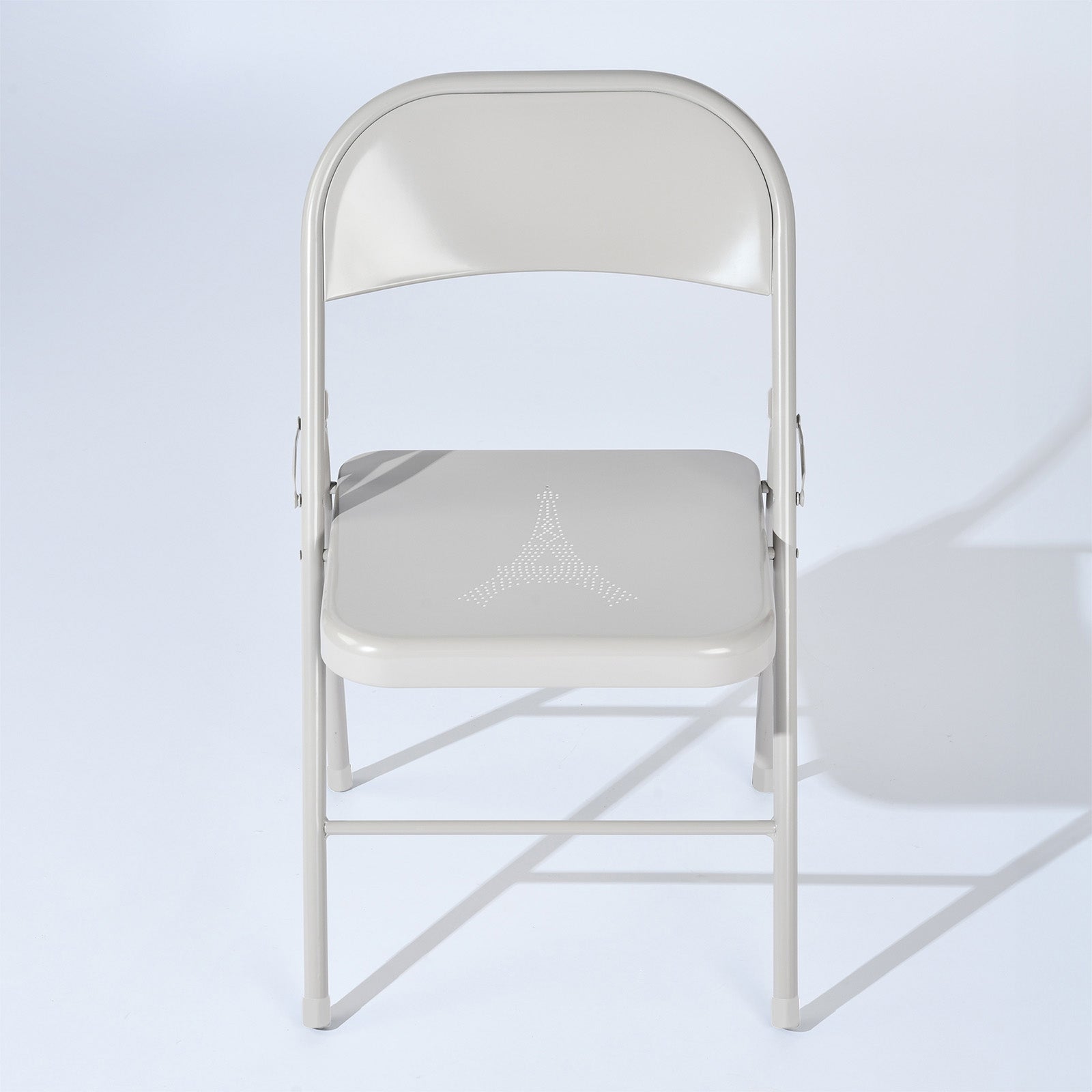 Homy Casa FRIEDA EIFFEL MORANDI GREY 4PK 18.3" Folding Chair Set for Home and Workspace