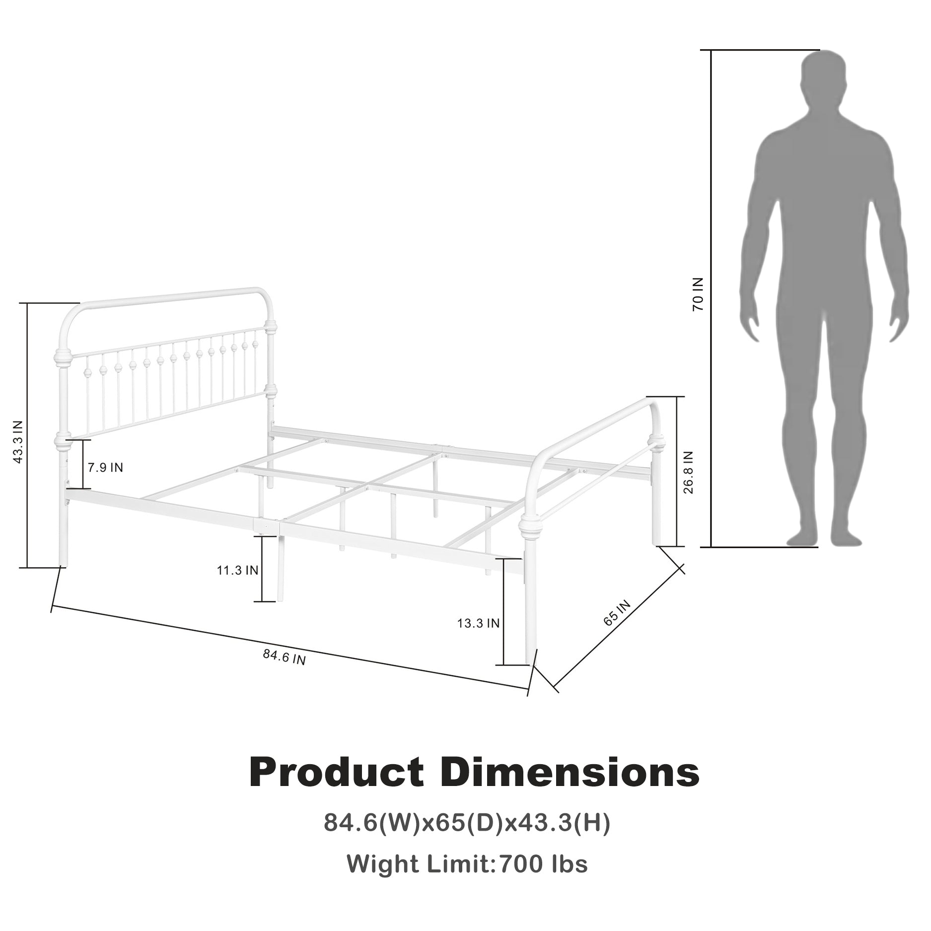Gobert Mid-century Metal Bed Frame