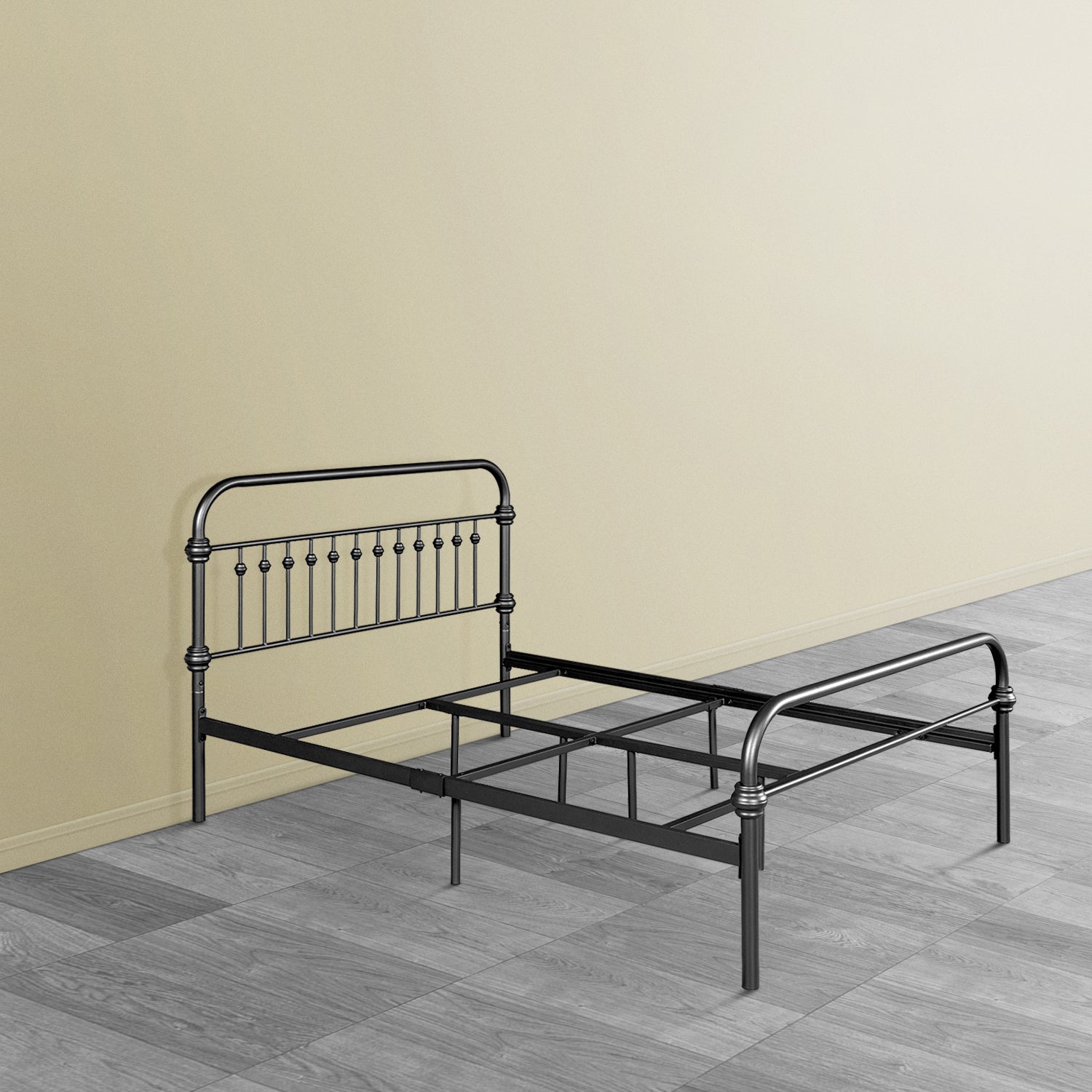 Homy Casa GOBERT Full Size Metal Bed Frame, Matte Black, Sturdy Steel Tube Construction Open Box